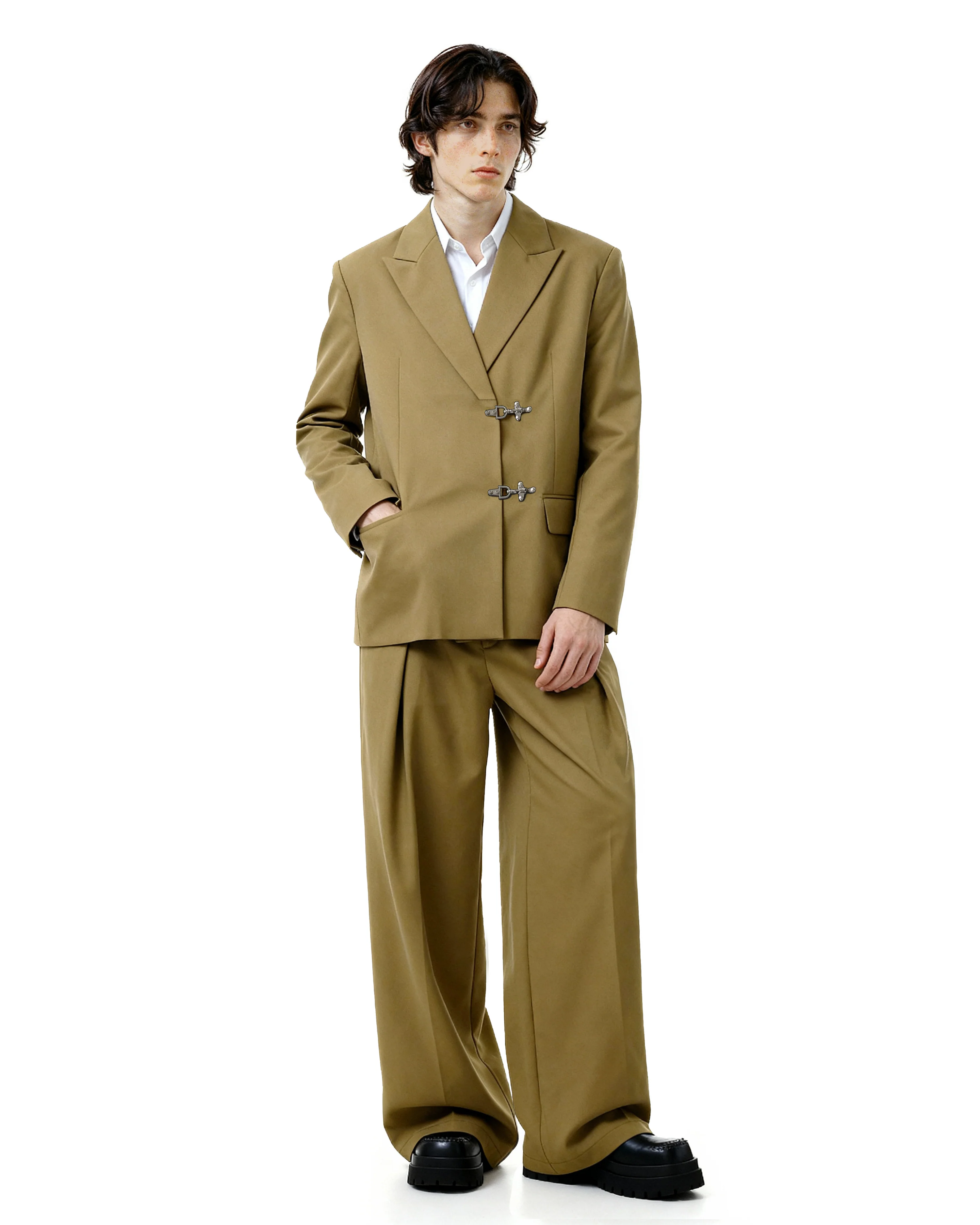 Oversized Fireman Buckle Blazer - nightcity clothing