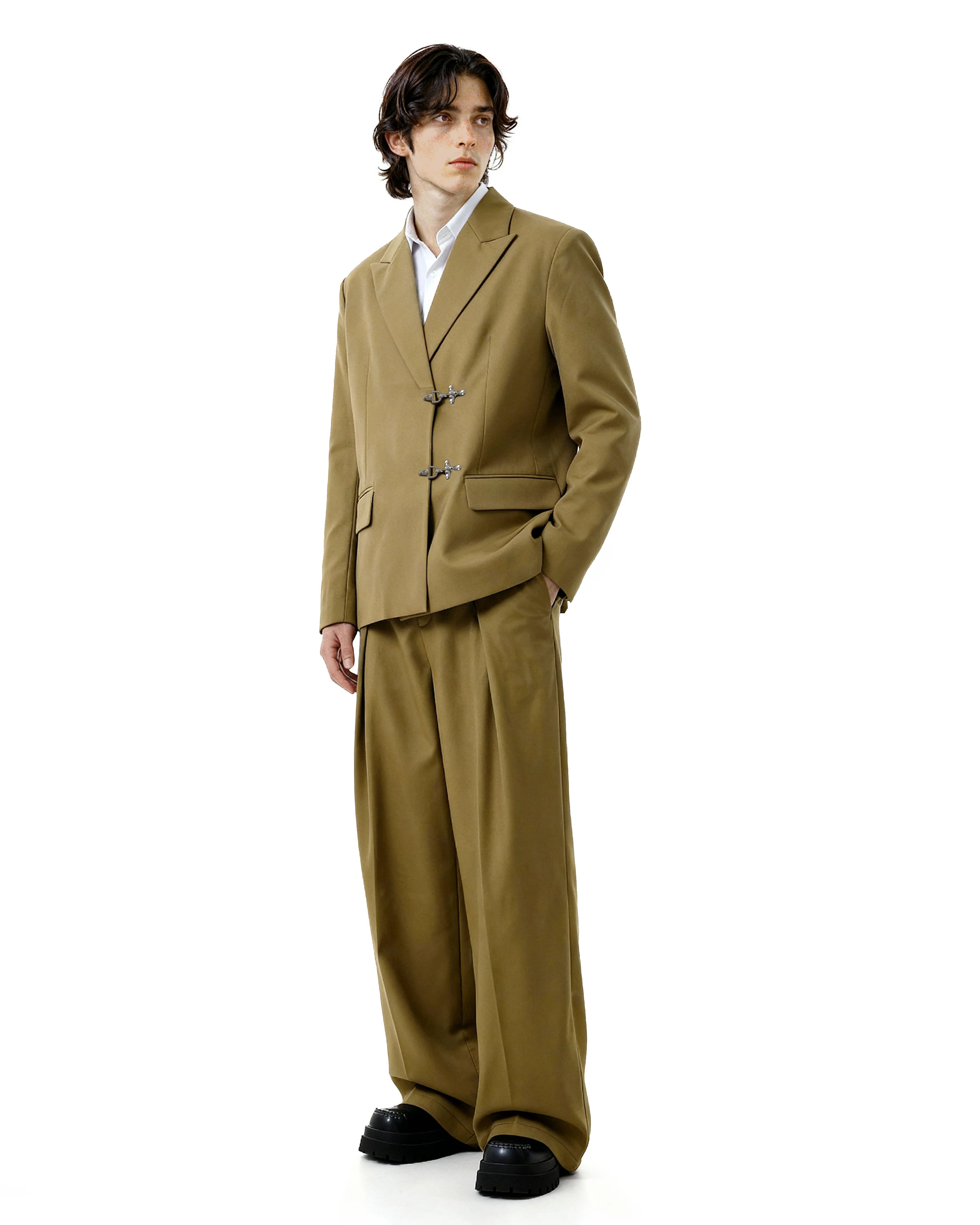 Oversized Fireman Buckle Blazer - nightcity clothing