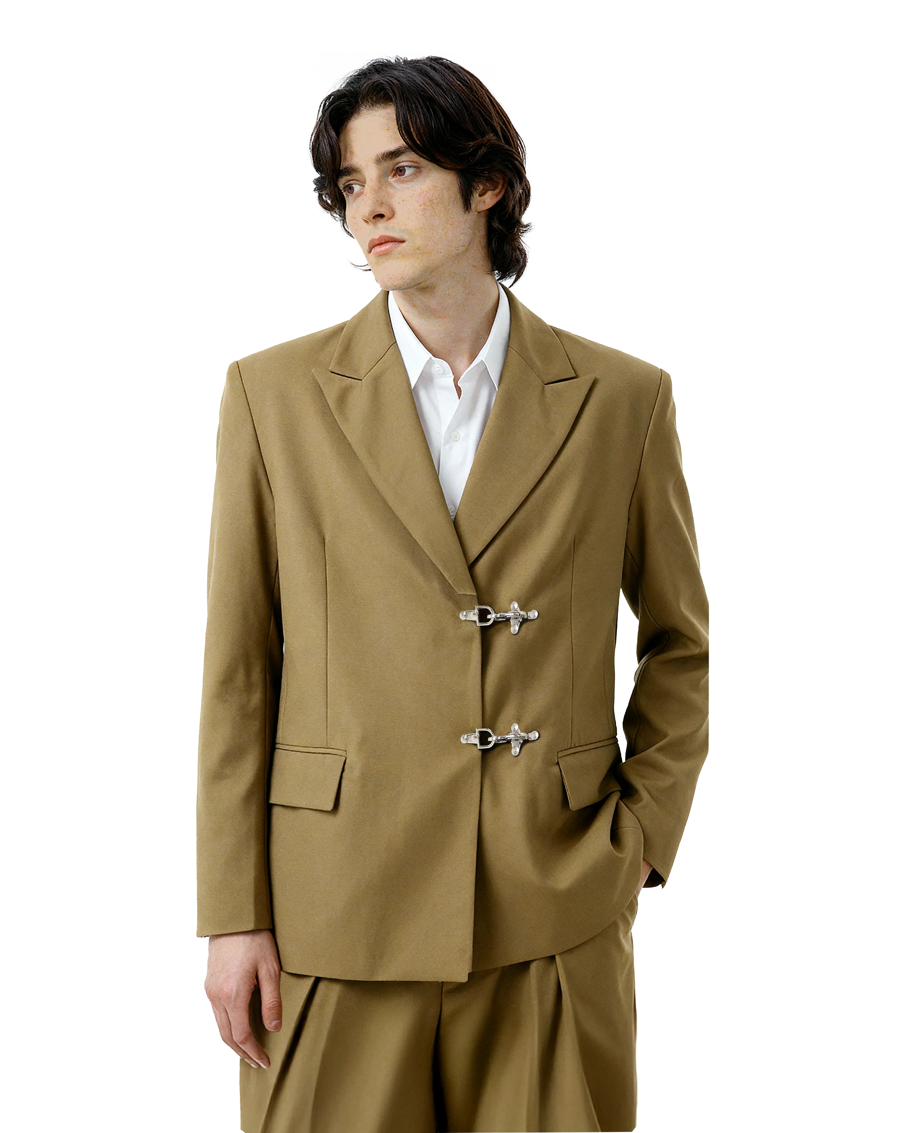 Oversized Fireman Buckle Blazer - nightcity clothing