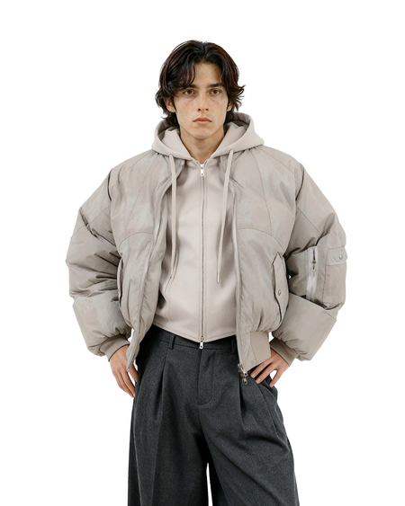 Oversized Mock Two-Piece Hooded Puffer Jacket - nightcity clothing