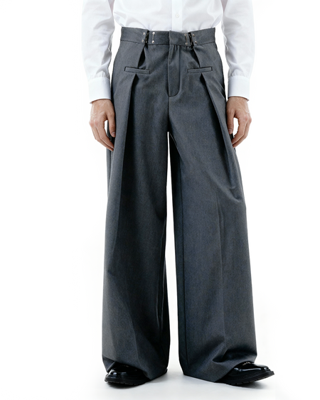 Adjustable Waist Hook Pleated Pants - nightcity clothing