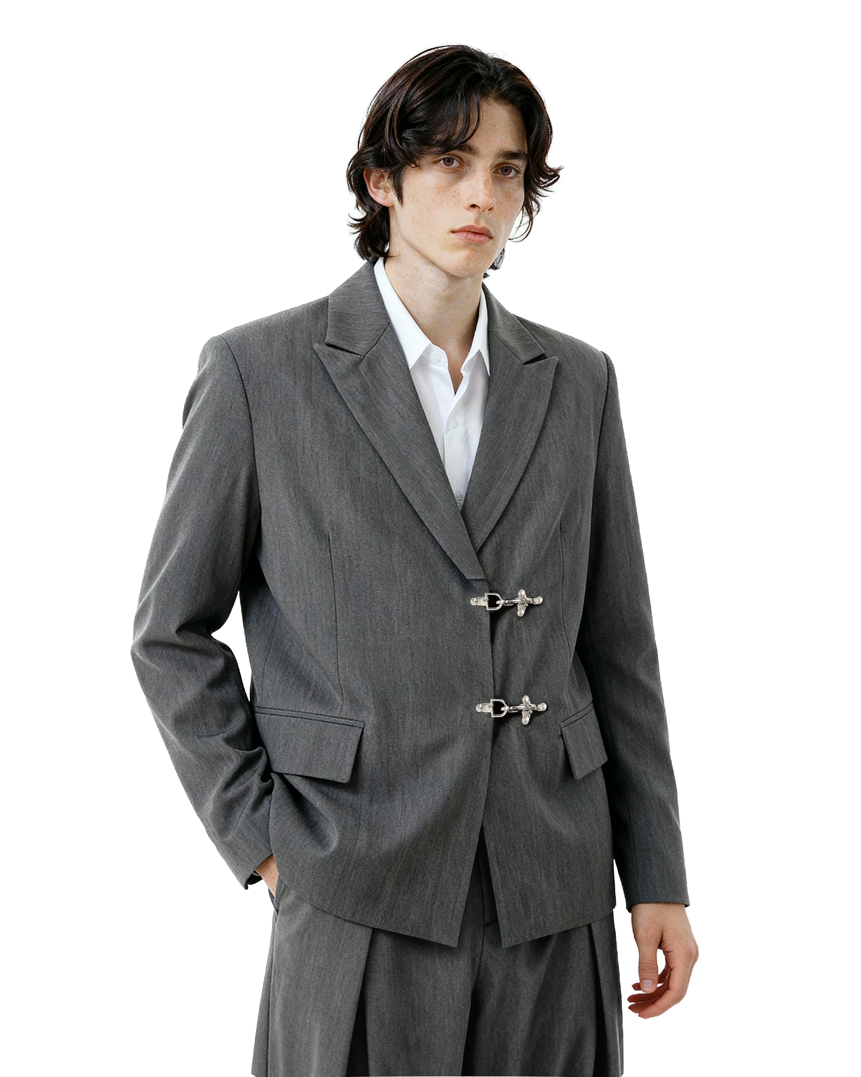 Oversized Fireman Buckle Blazer - nightcity clothing