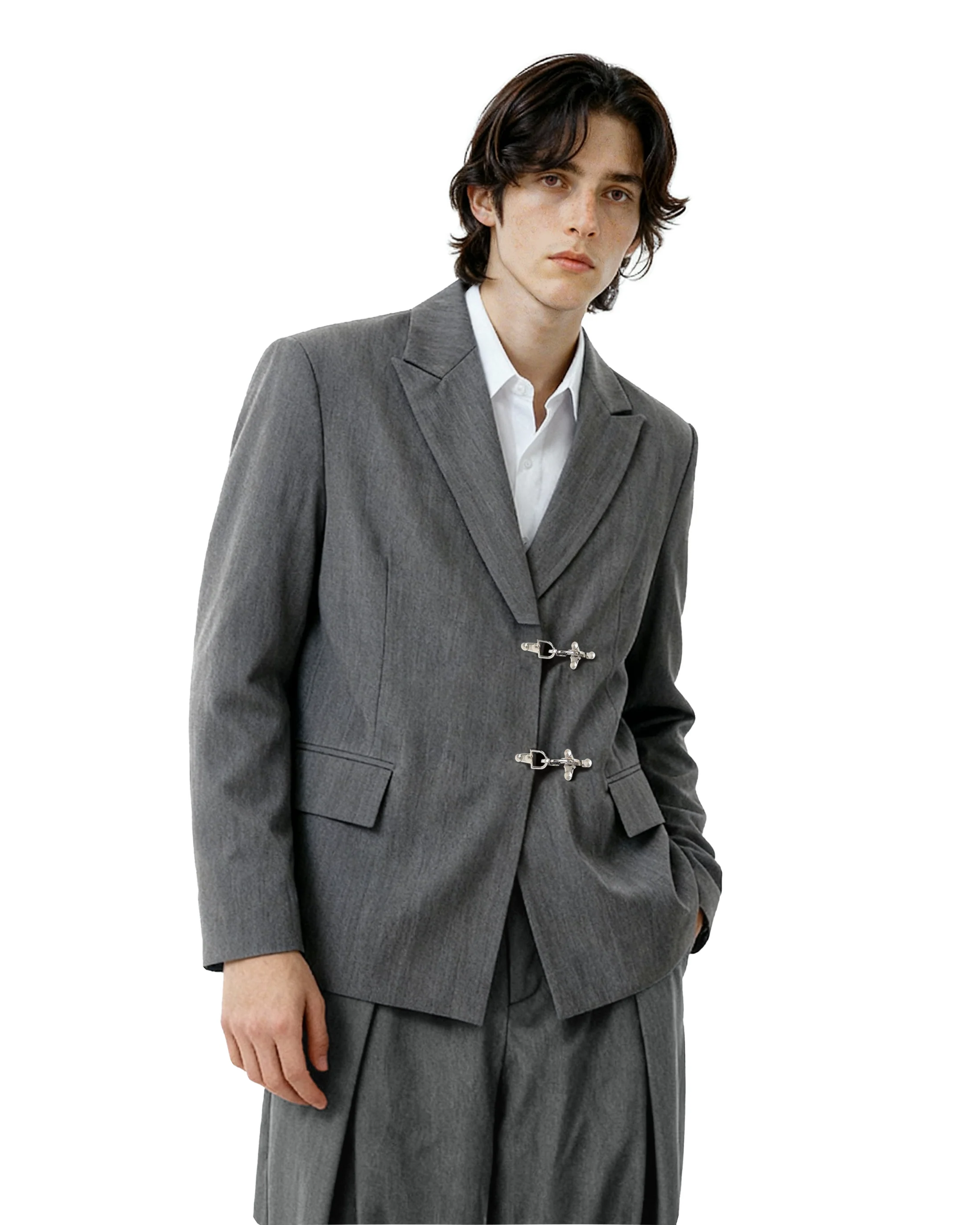 Oversized Fireman Buckle Blazer - nightcity clothing