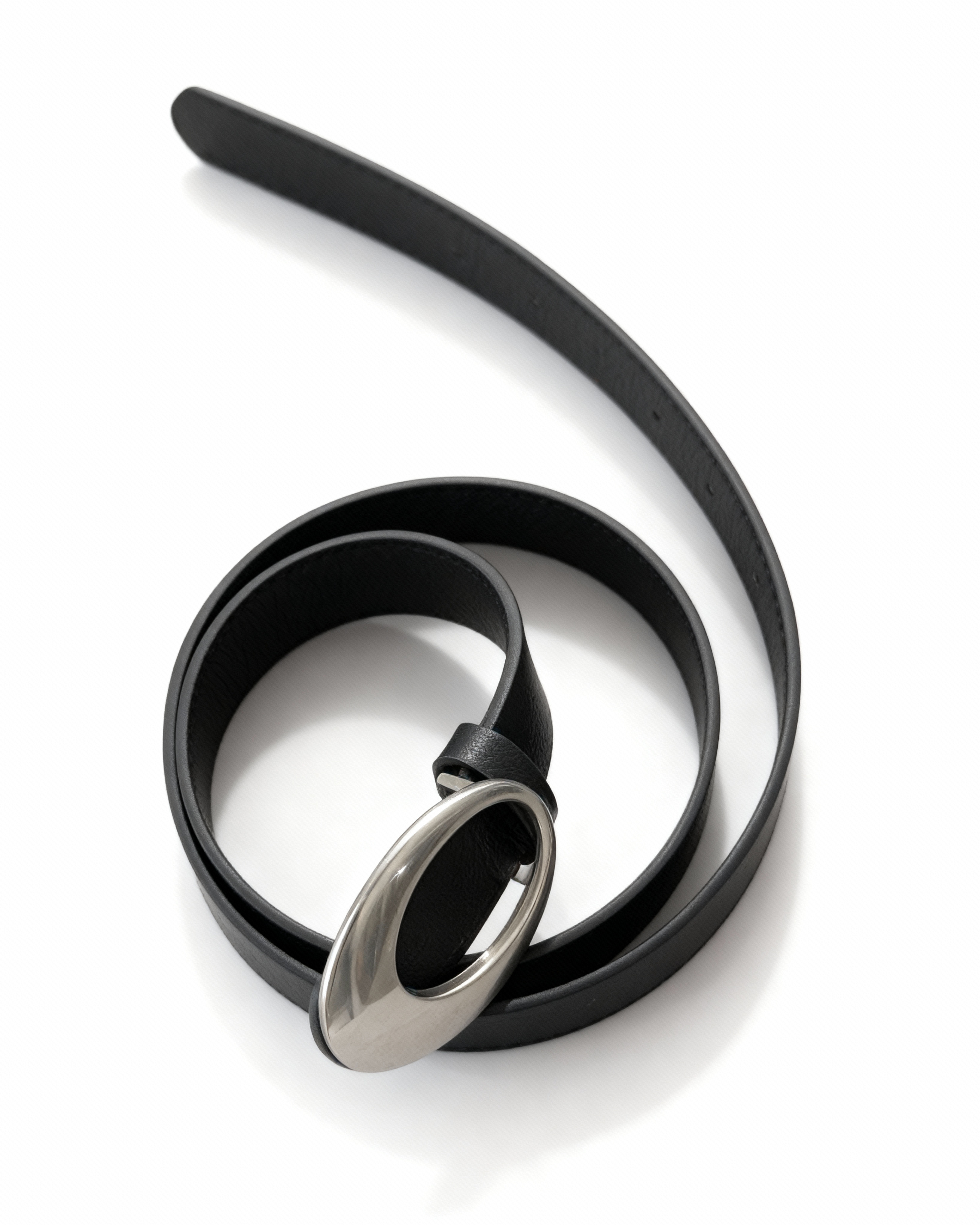 Crescent Moon Faux Leather Skinny Belt - nightcity clothing