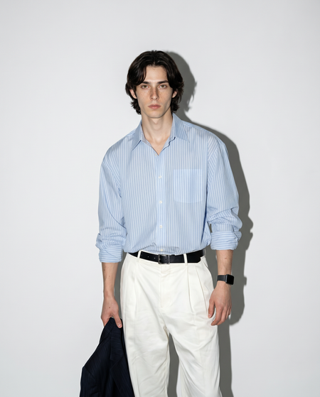 Oversized New York Pinstripe Button Shirt