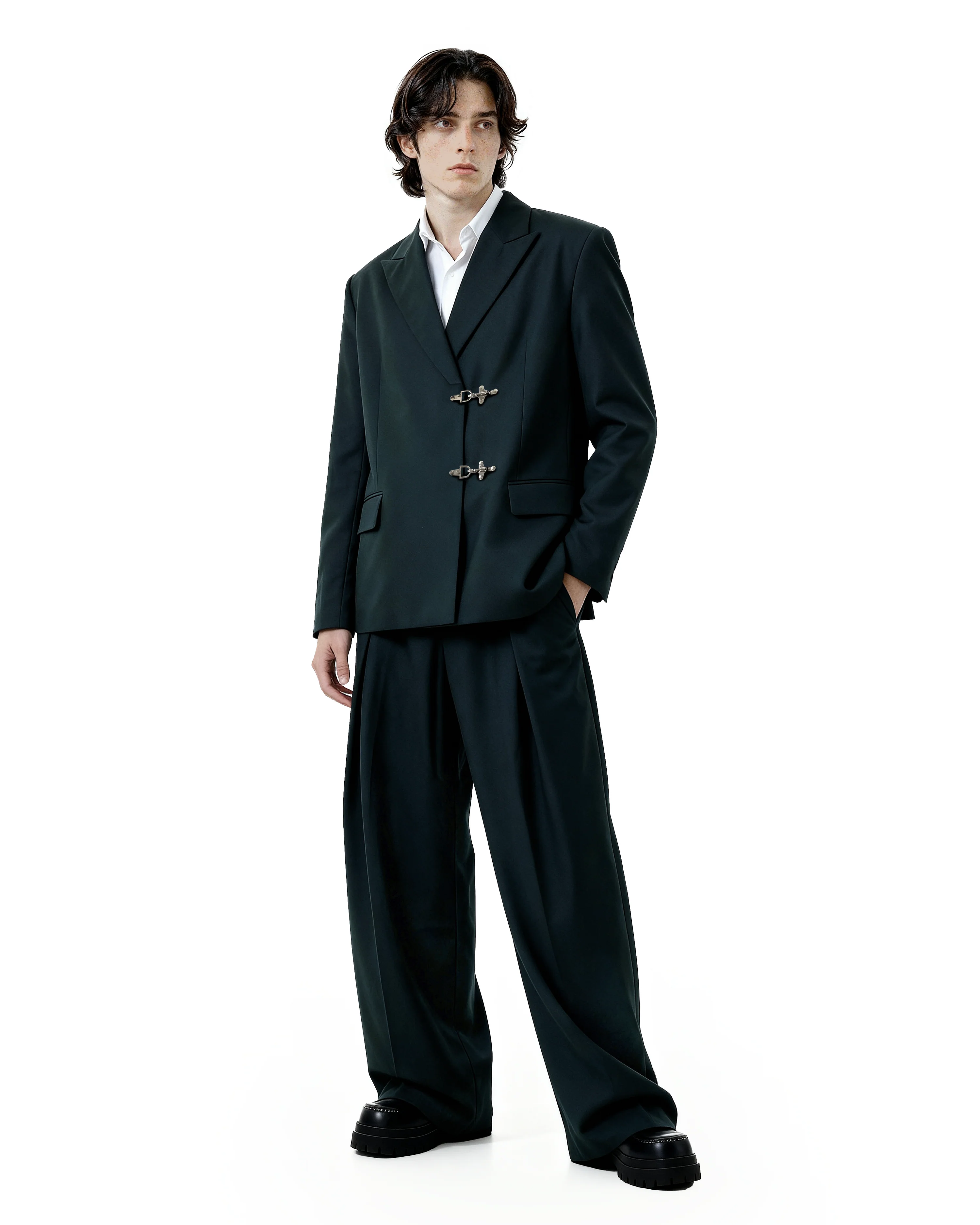 Oversized Fireman Buckle Blazer - nightcity clothing