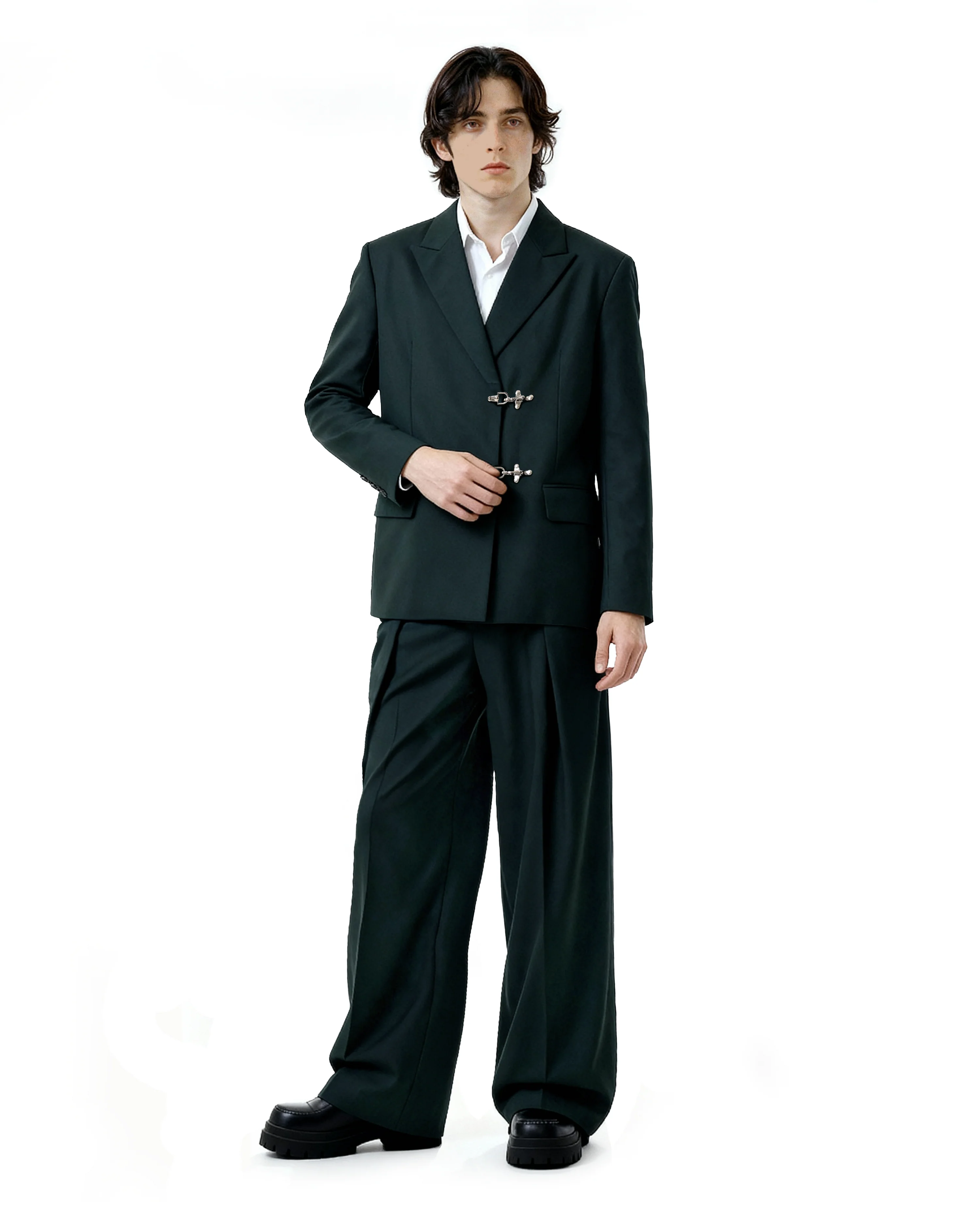 Oversized Fireman Buckle Blazer - nightcity clothing