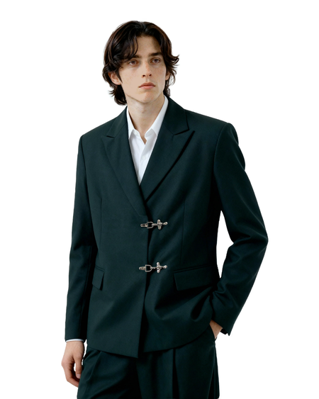 Oversized Fireman Buckle Blazer - nightcity clothing