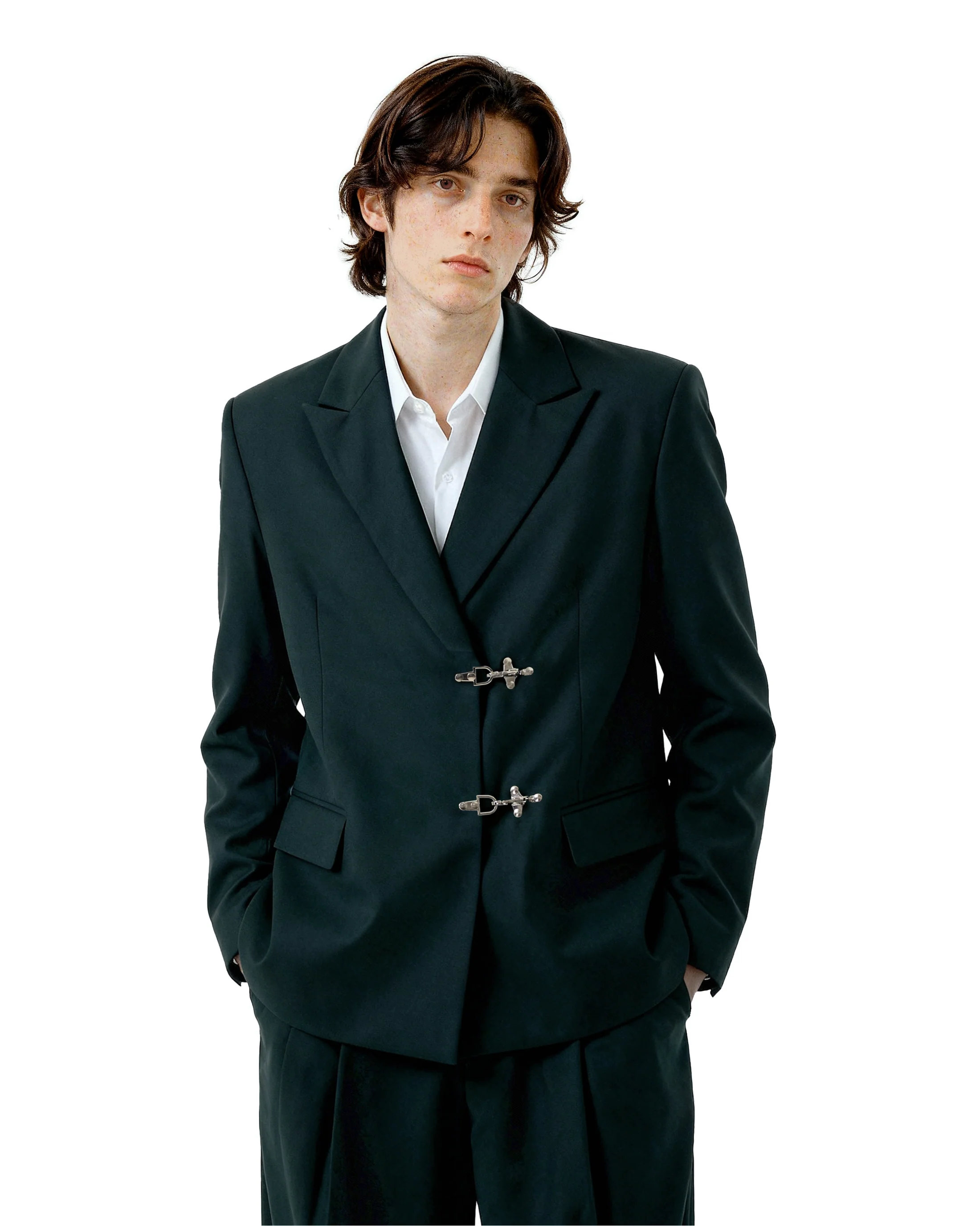 Oversized Fireman Buckle Blazer - nightcity clothing