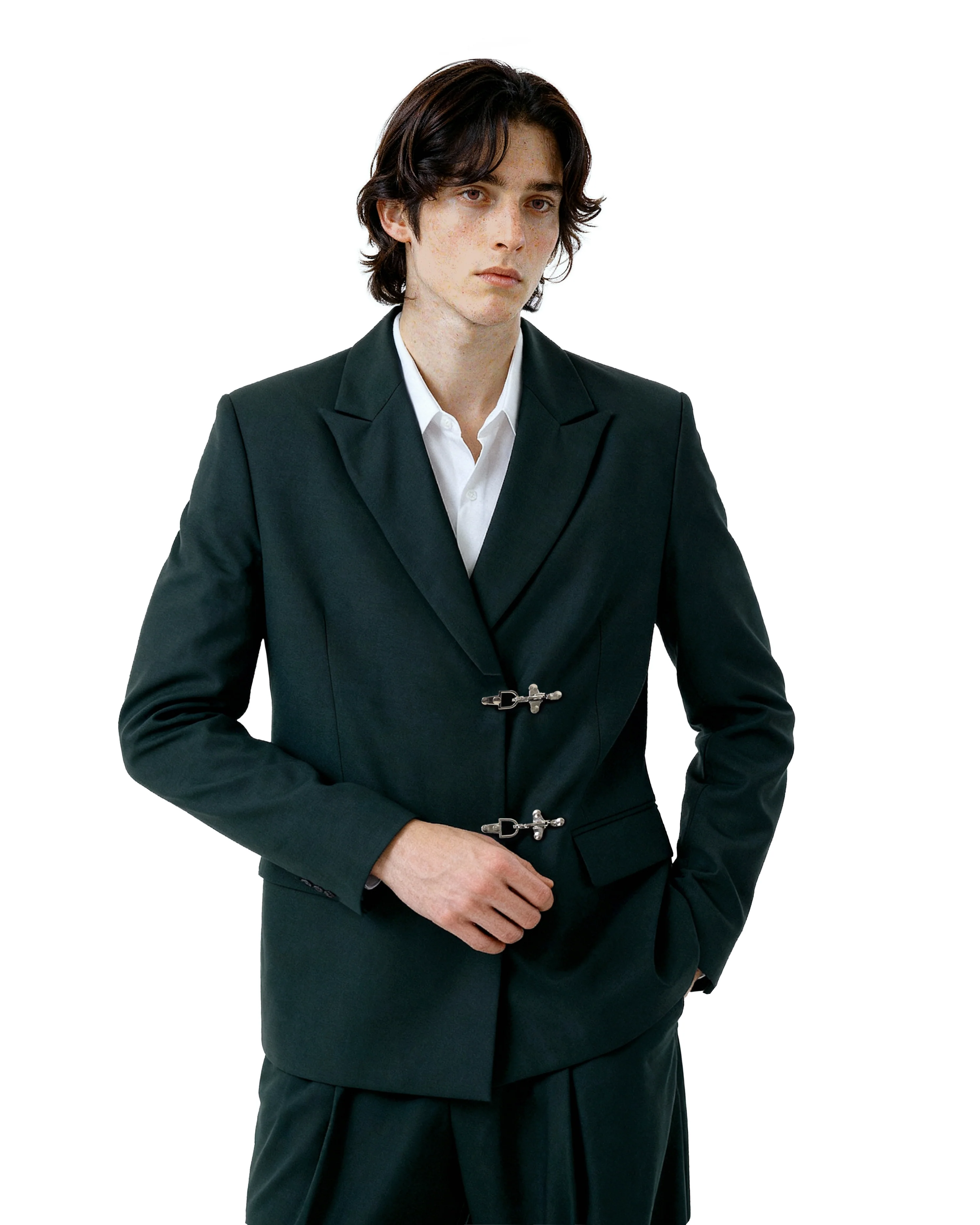 Oversized Fireman Buckle Blazer - nightcity clothing