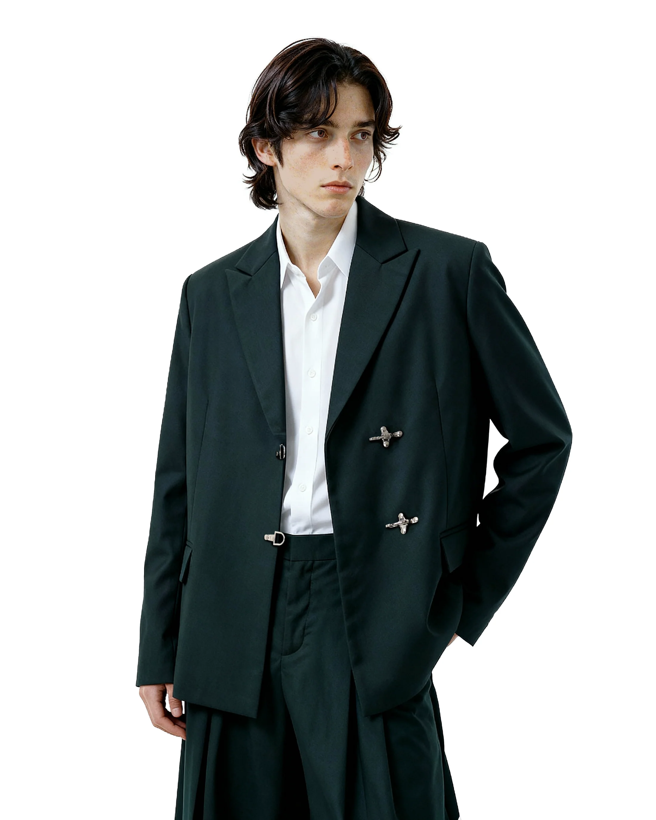 Oversized Fireman Buckle Blazer - nightcity clothing