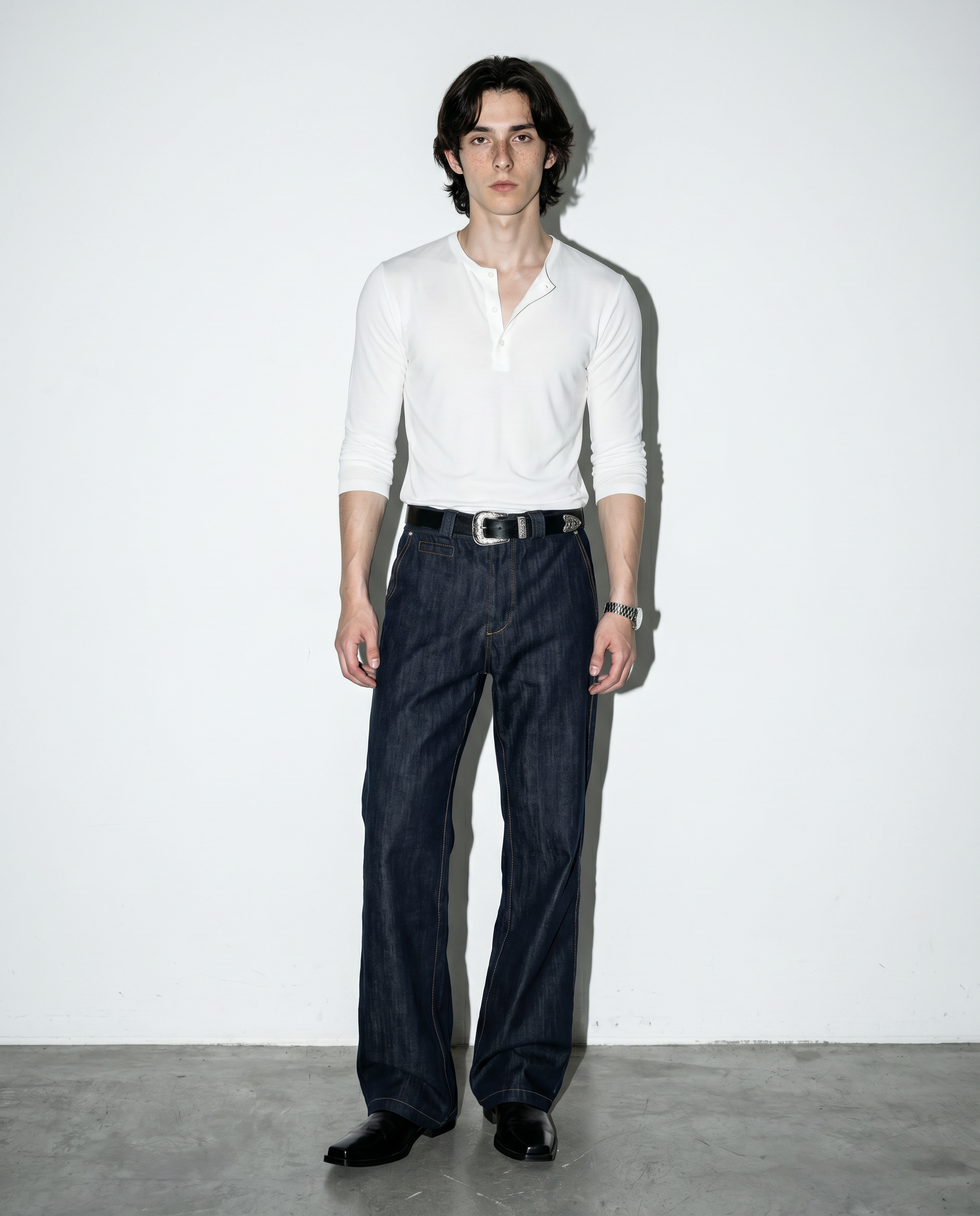 Dark Wash Mid-Rise Bootcut Jeans-7