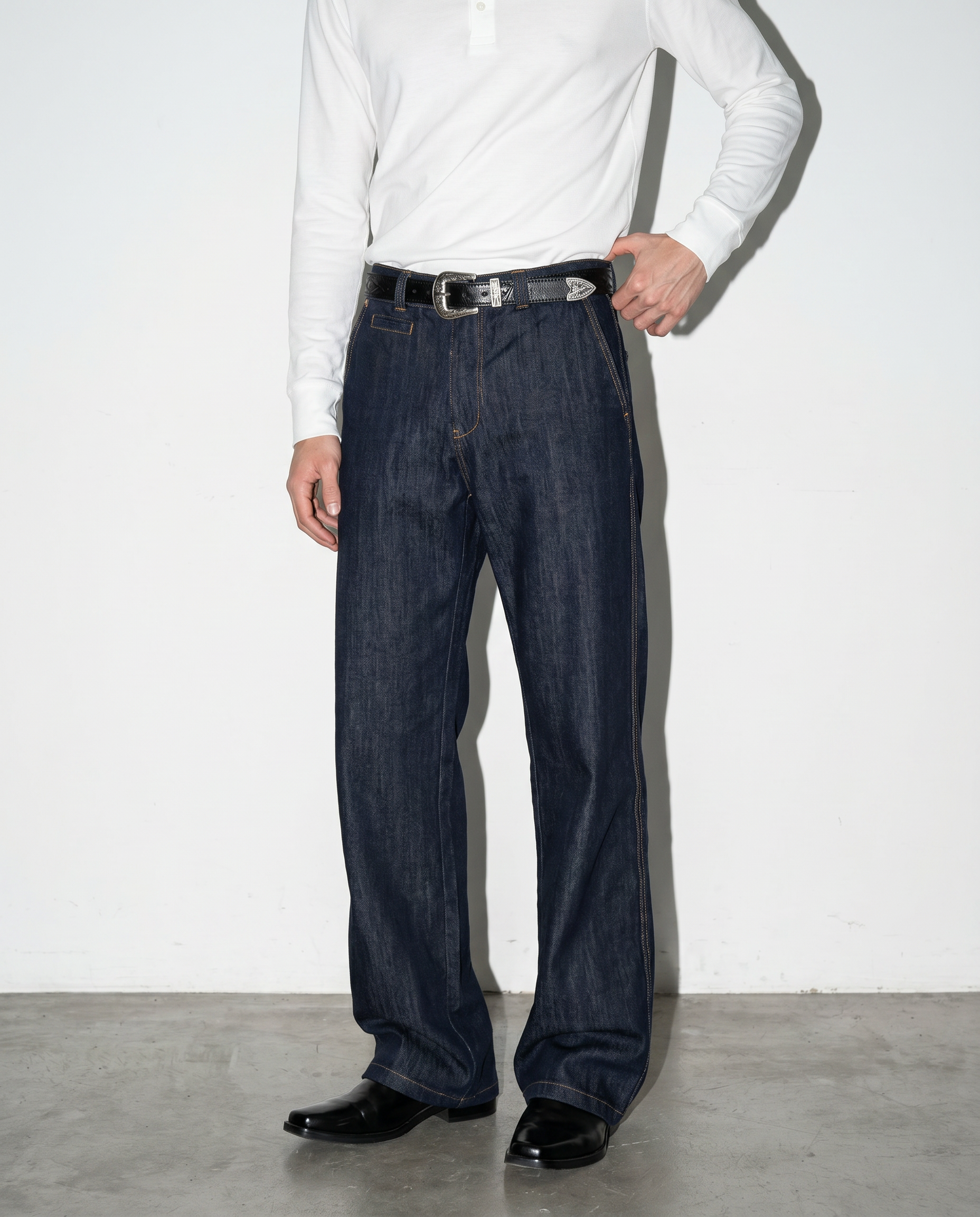 Dark Wash Mid-Rise Bootcut Jeans-2