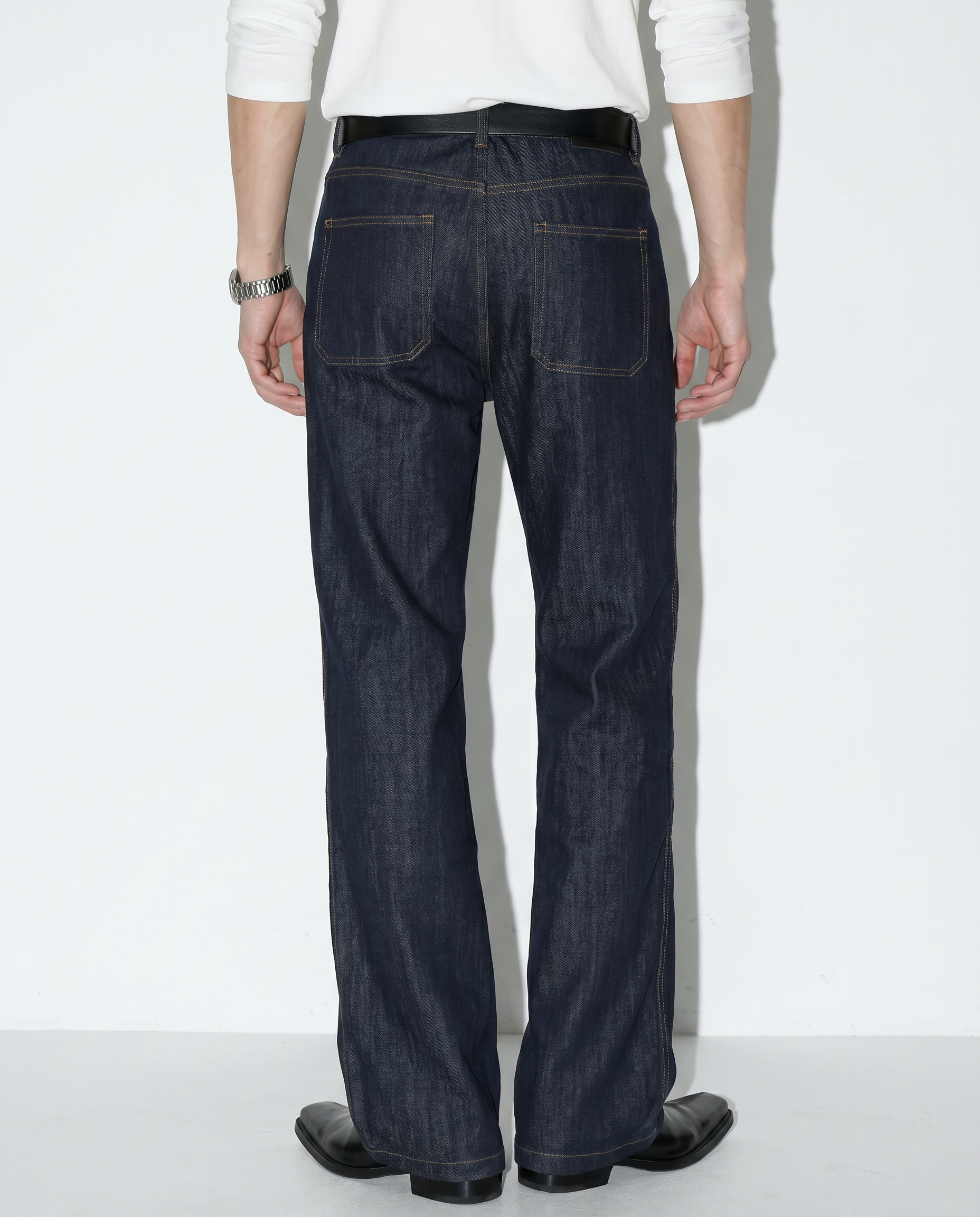 Dark Wash Mid-Rise Bootcut Jeans-6