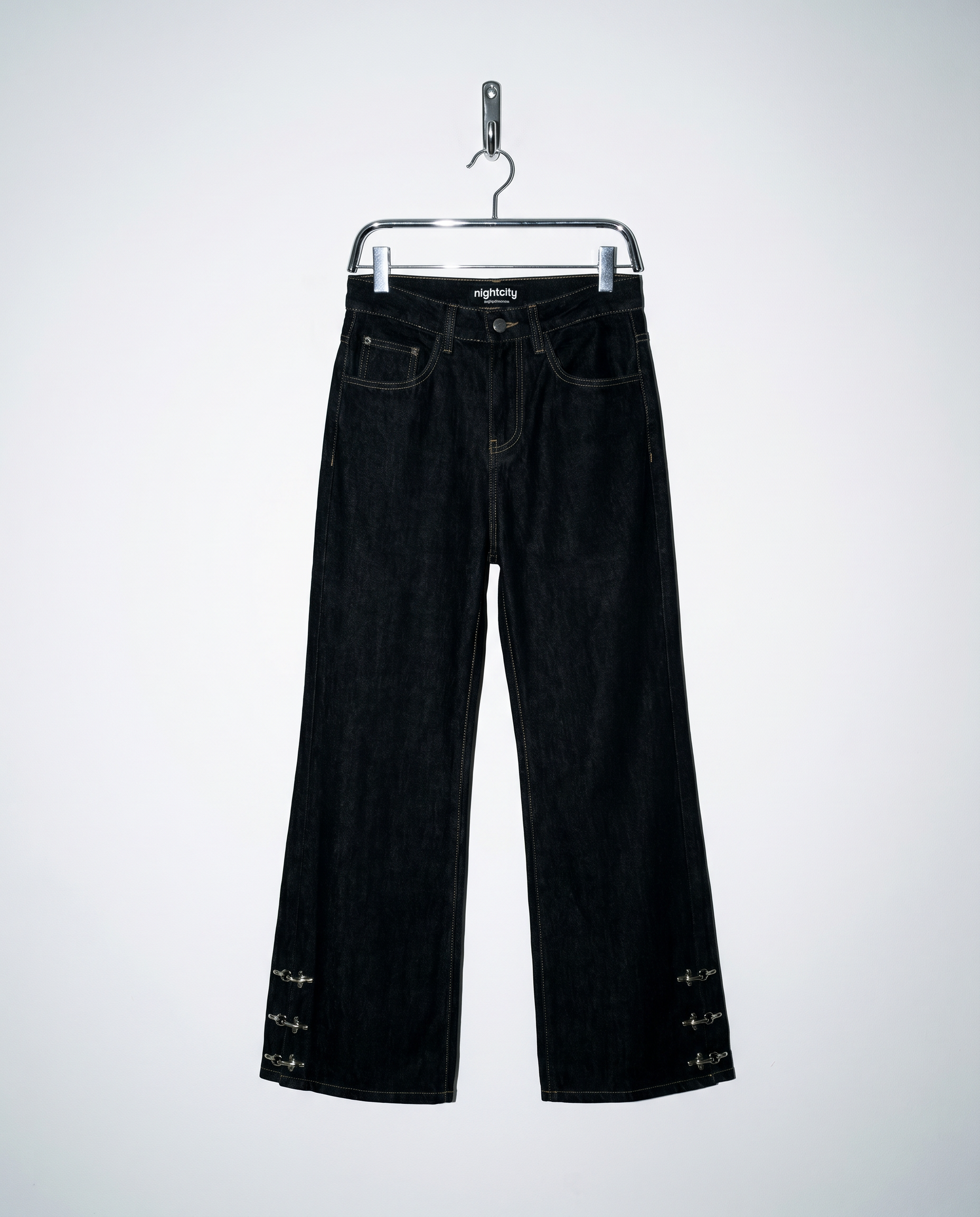 Fireman Clasp Hem Flare Jeans-11