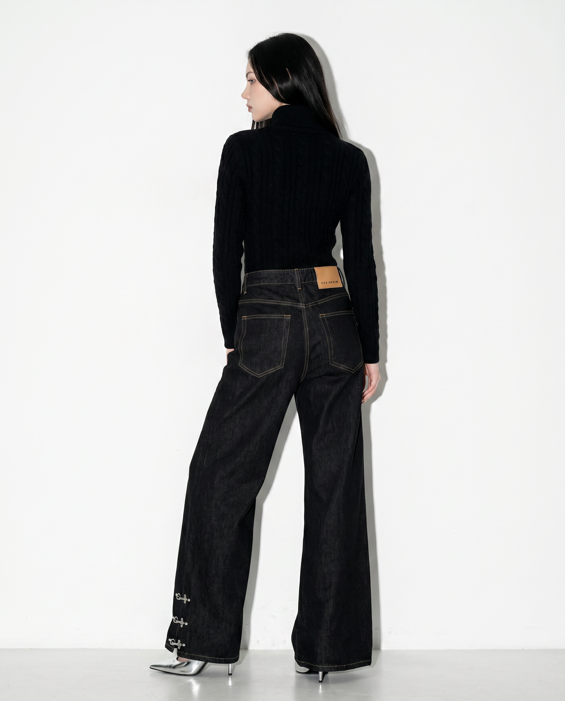 Fireman Clasp Hem Flare Jeans-7