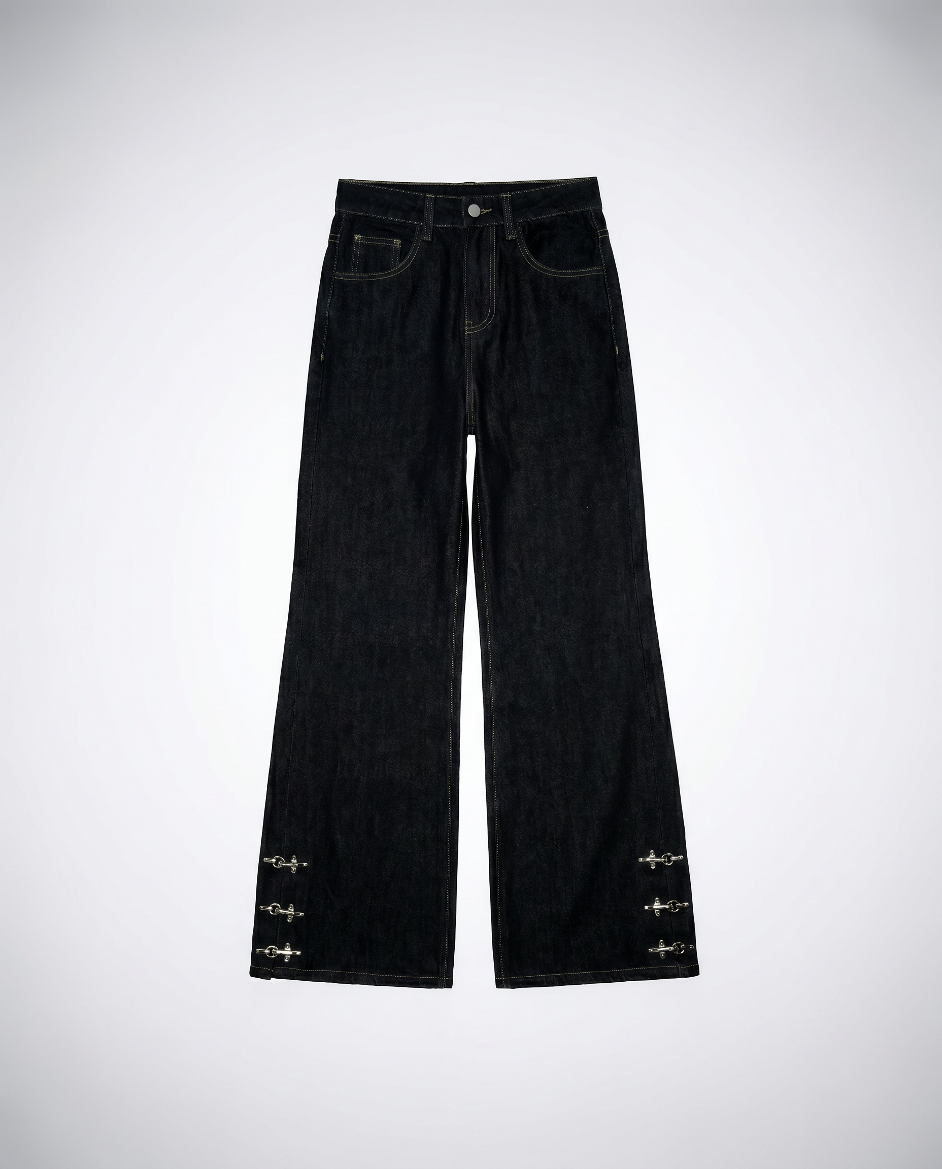 Fireman Clasp Hem Flare Jeans-10