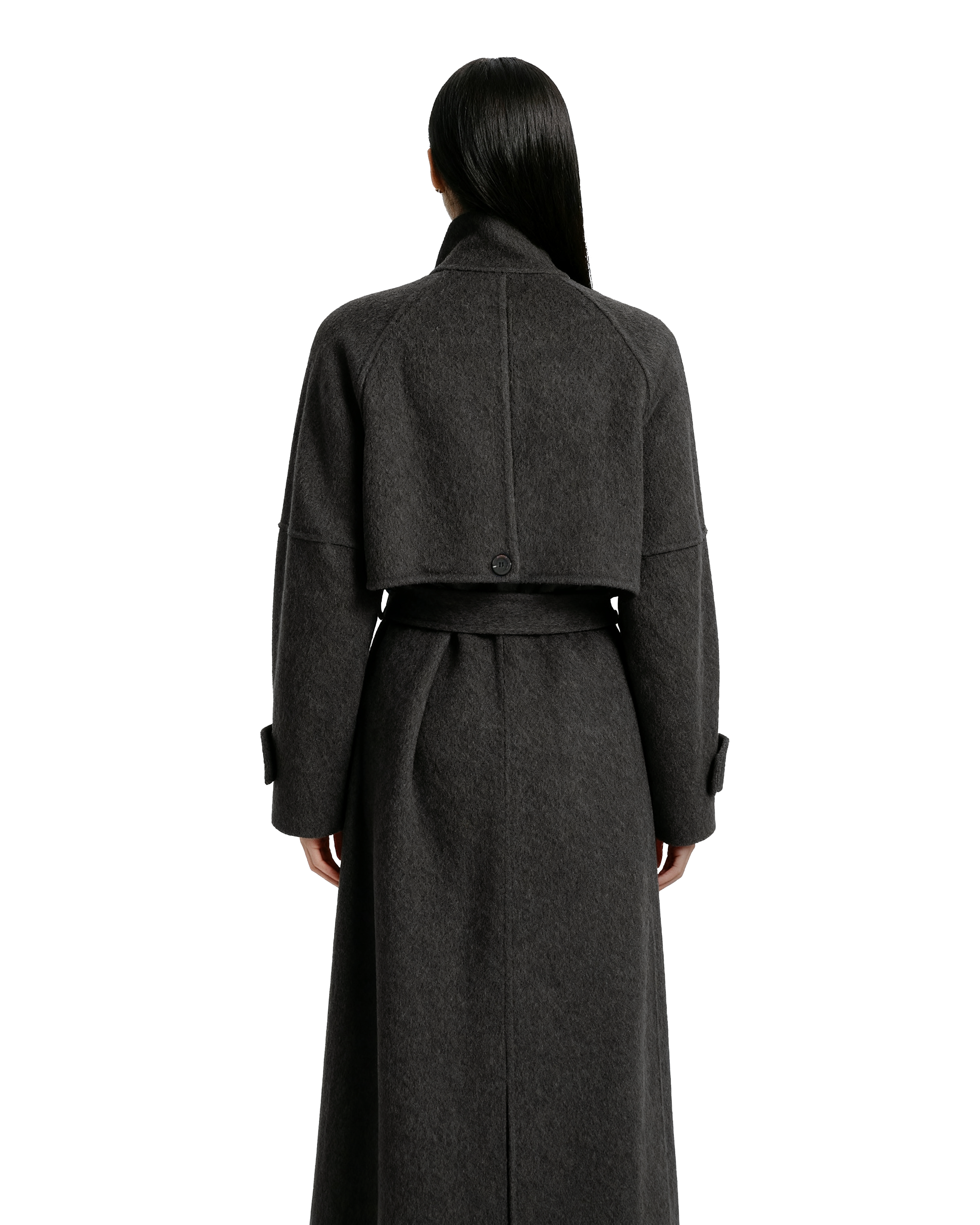 Oversized Double-Breasted Panelled Long Coat - nightcity clothing