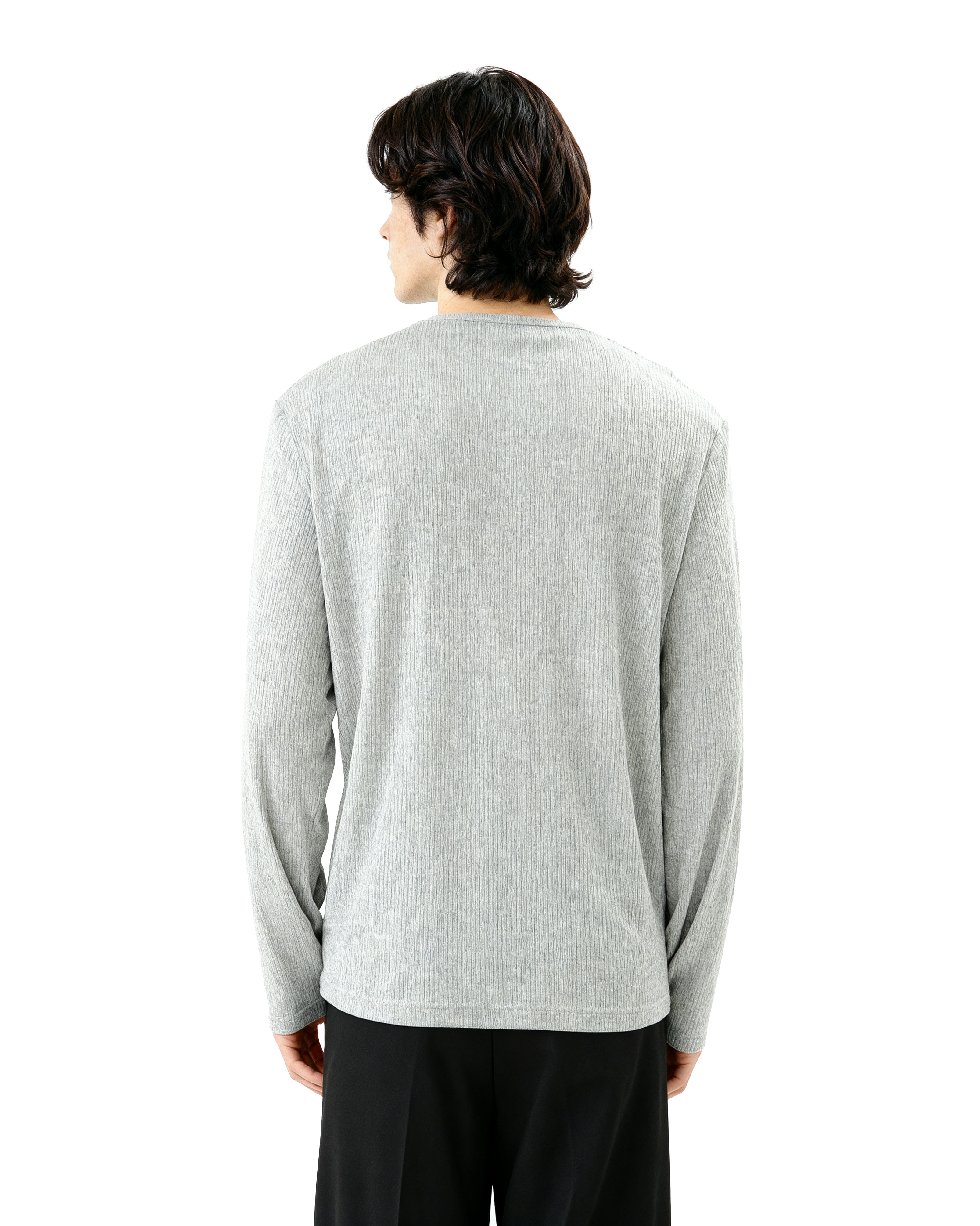 Ribbed Metal-Clasp Hook Henley Long Sleeve Tee - nightcity clothing