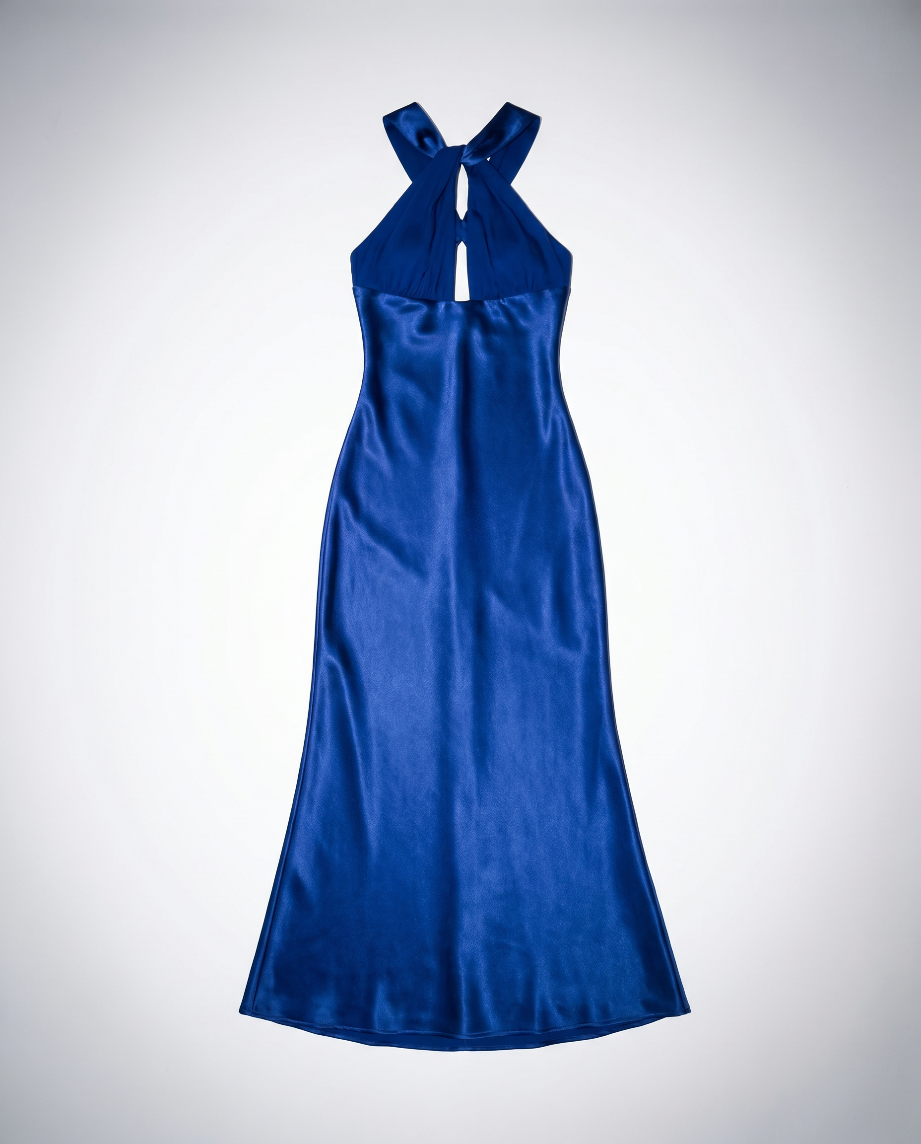 Halter Neck Cutout Satin Maxi Dress-12
