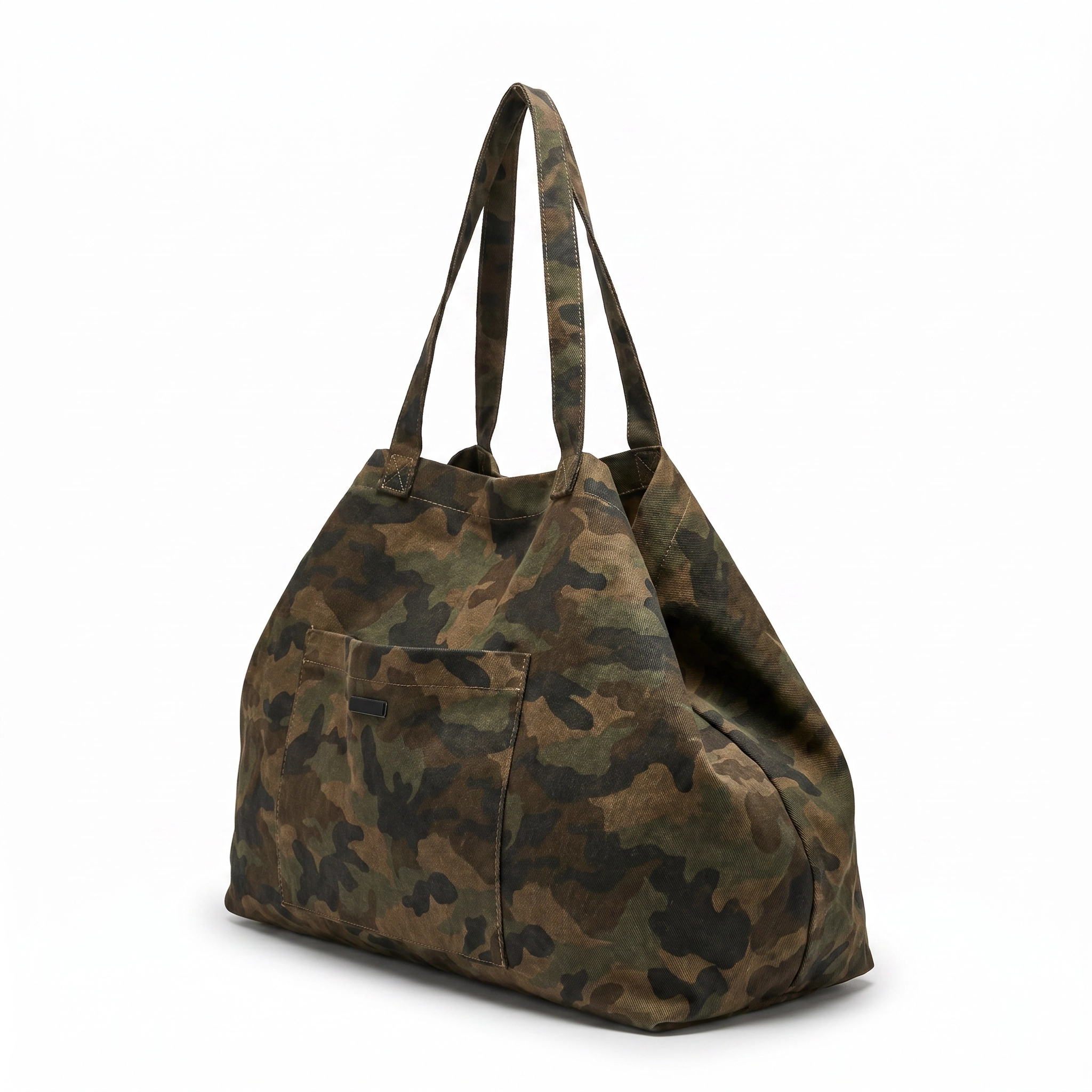 Camo Print Canvas Tote Bag-4