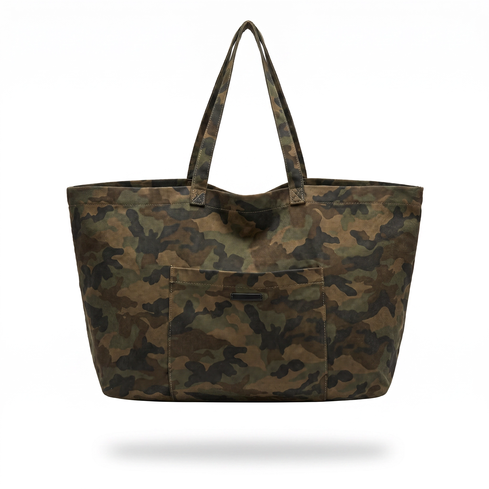 Camo Print Canvas Tote Bag-3