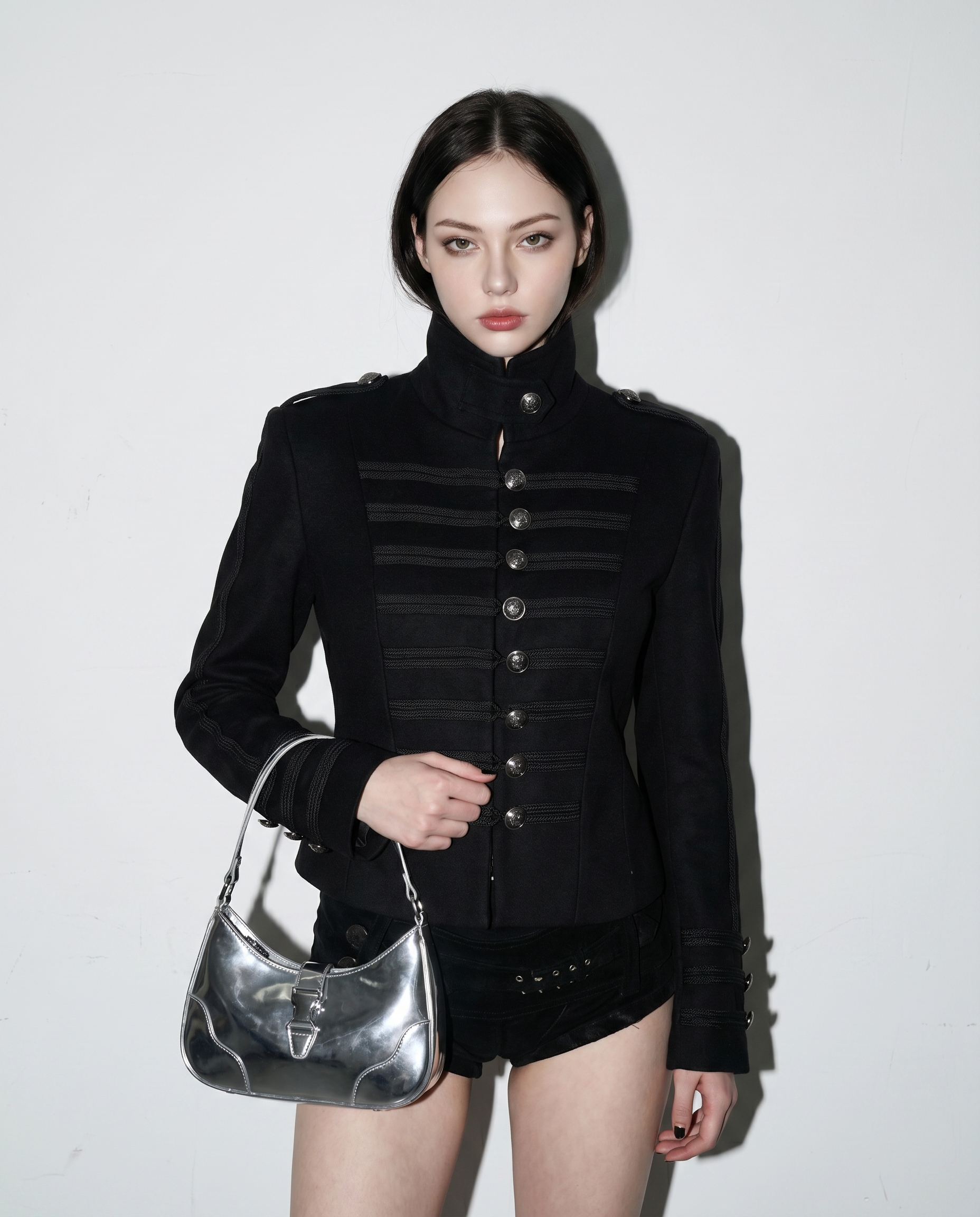 Mid Crop Wool Blend Military Napoleon Jacket – nightcity clothing