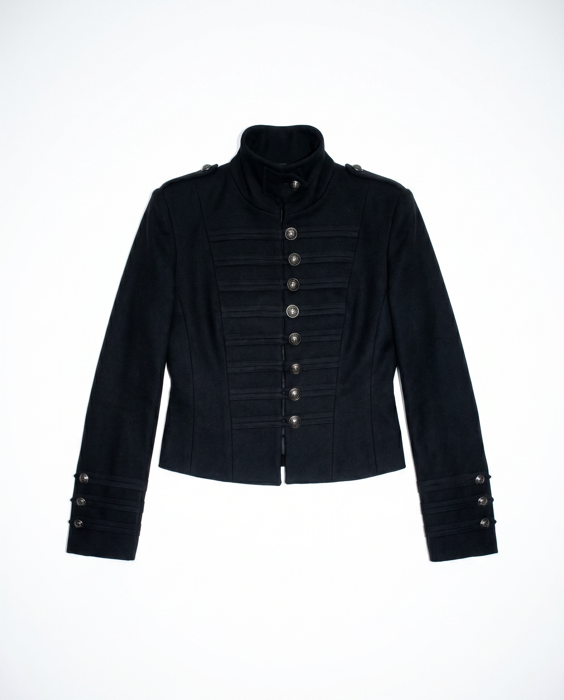 Mid Crop Wool Blend Military Napoleon Jacket Mid Crop Wool Blend Military Napoleon Jacket