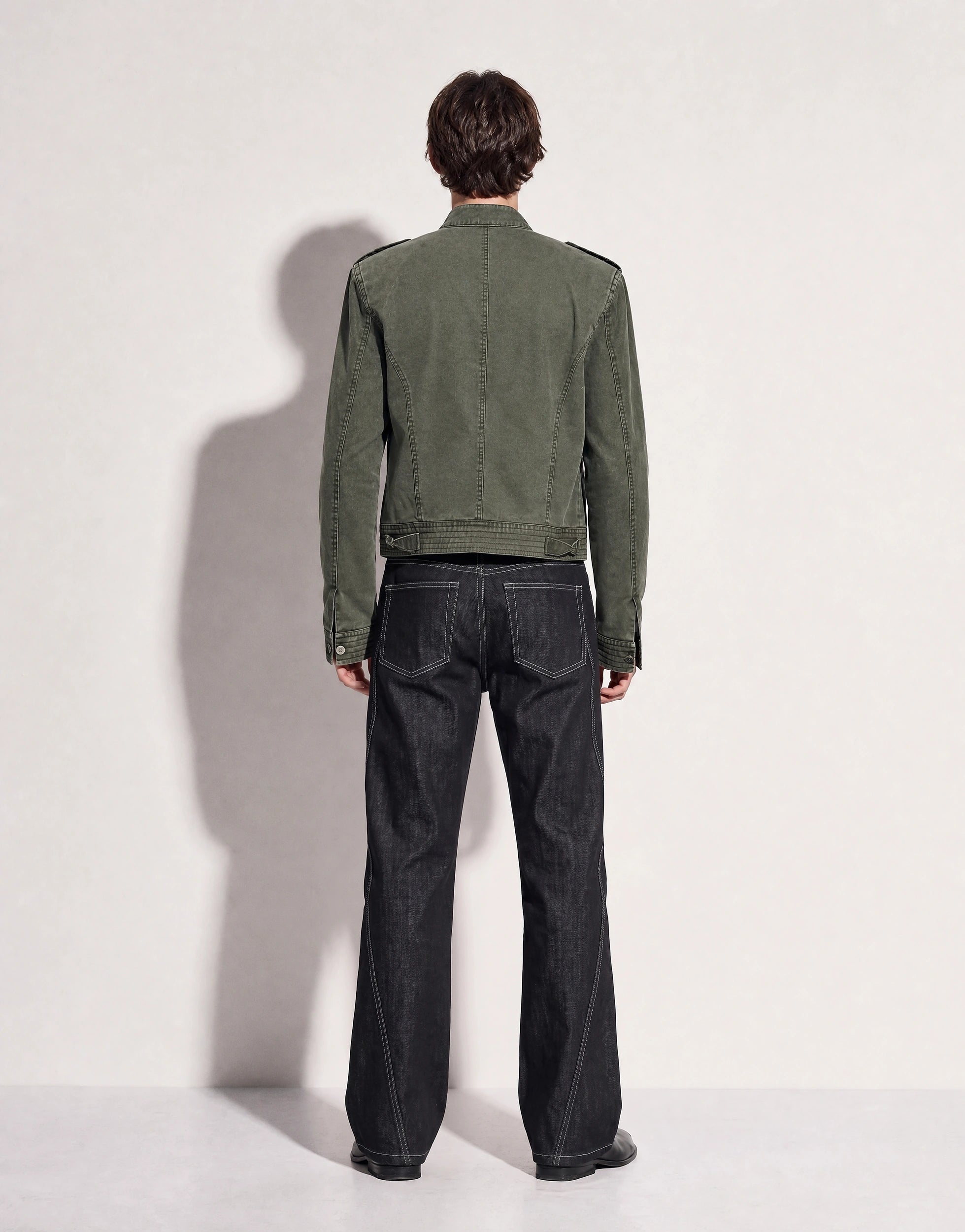 Napoleon Mid Crop Military Denim Jacket-10
