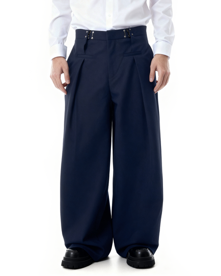 Adjustable Waist Hook Pleated Pants - nightcity clothing