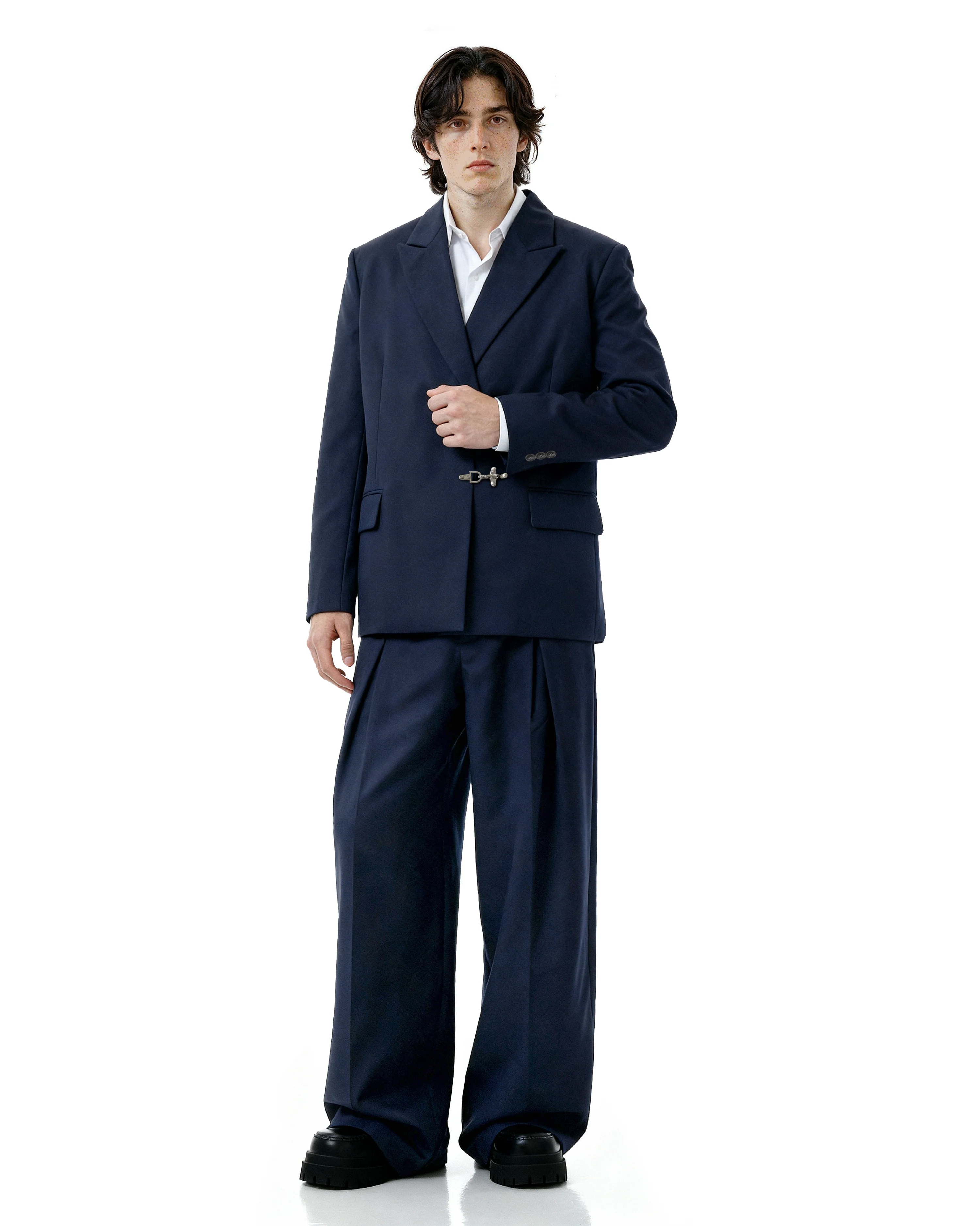 Oversized Fireman Buckle Blazer - nightcity clothing