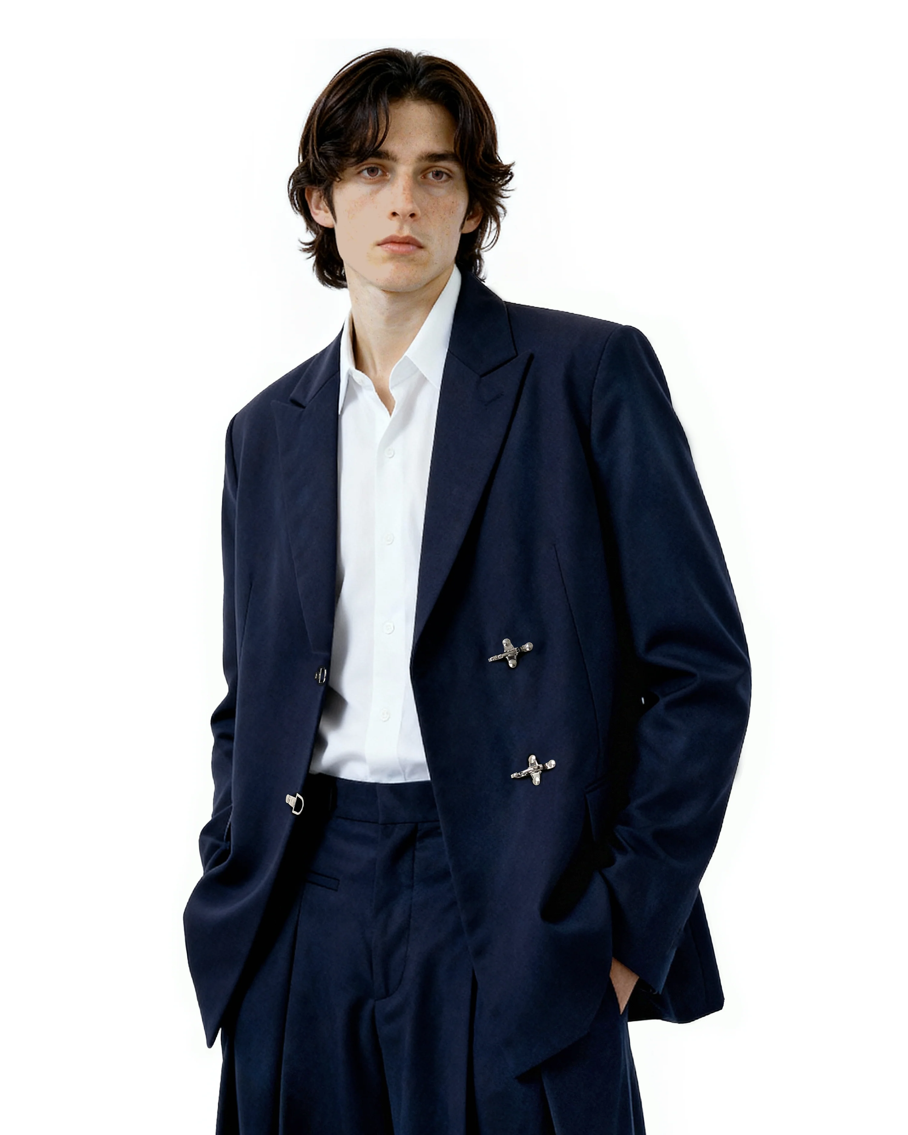 Oversized Fireman Buckle Blazer - nightcity clothing