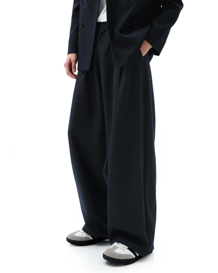 Oversized Double-Breasted Brooch Blazer and Wide-Leg Trousers Set - nightcity clothing