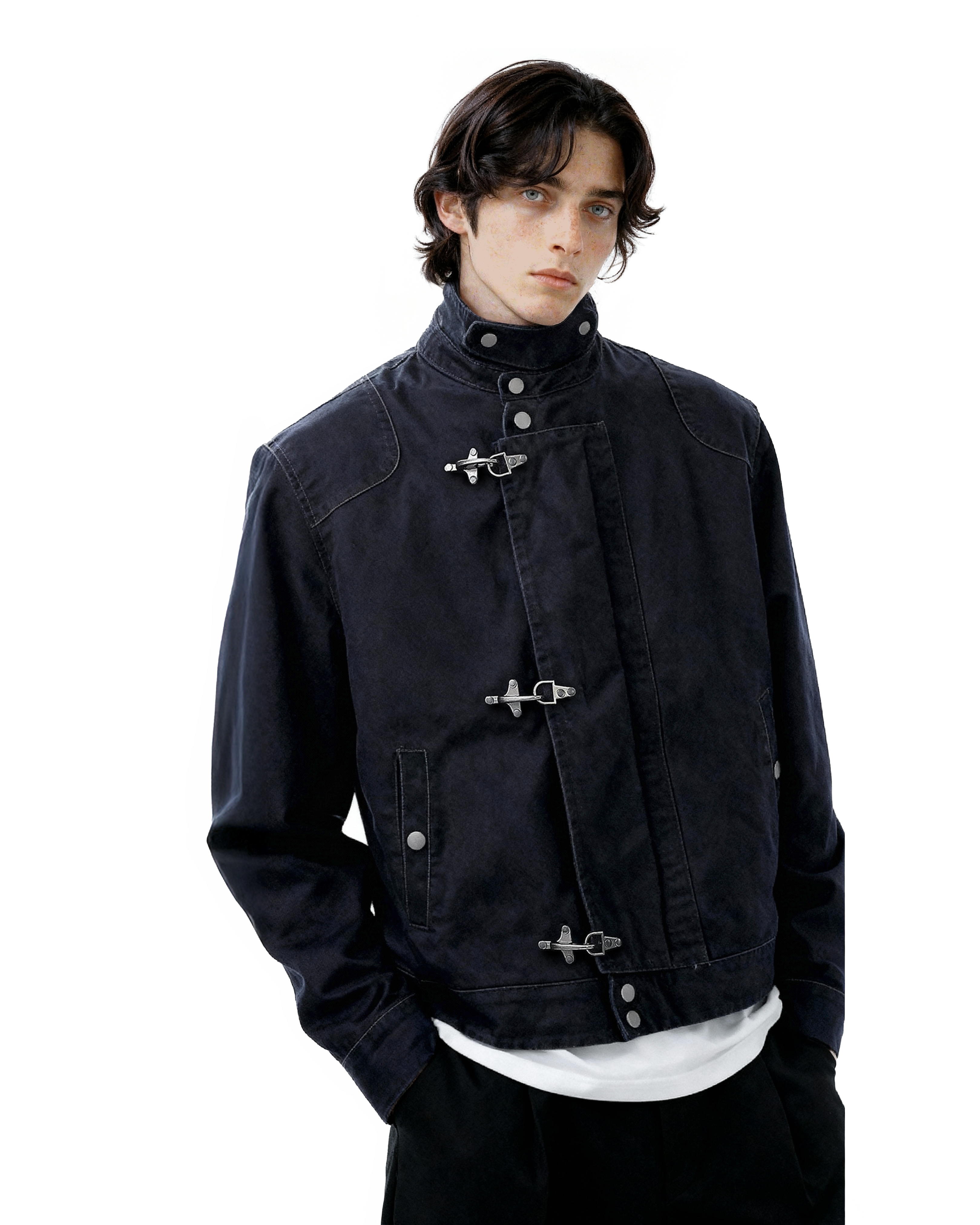 Fireman Clasp Utility Worker Jacket with Stand Collar