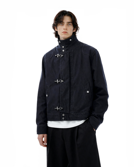Fireman Clasp Utility Worker Jacket with Stand Collar - nightcity clothing