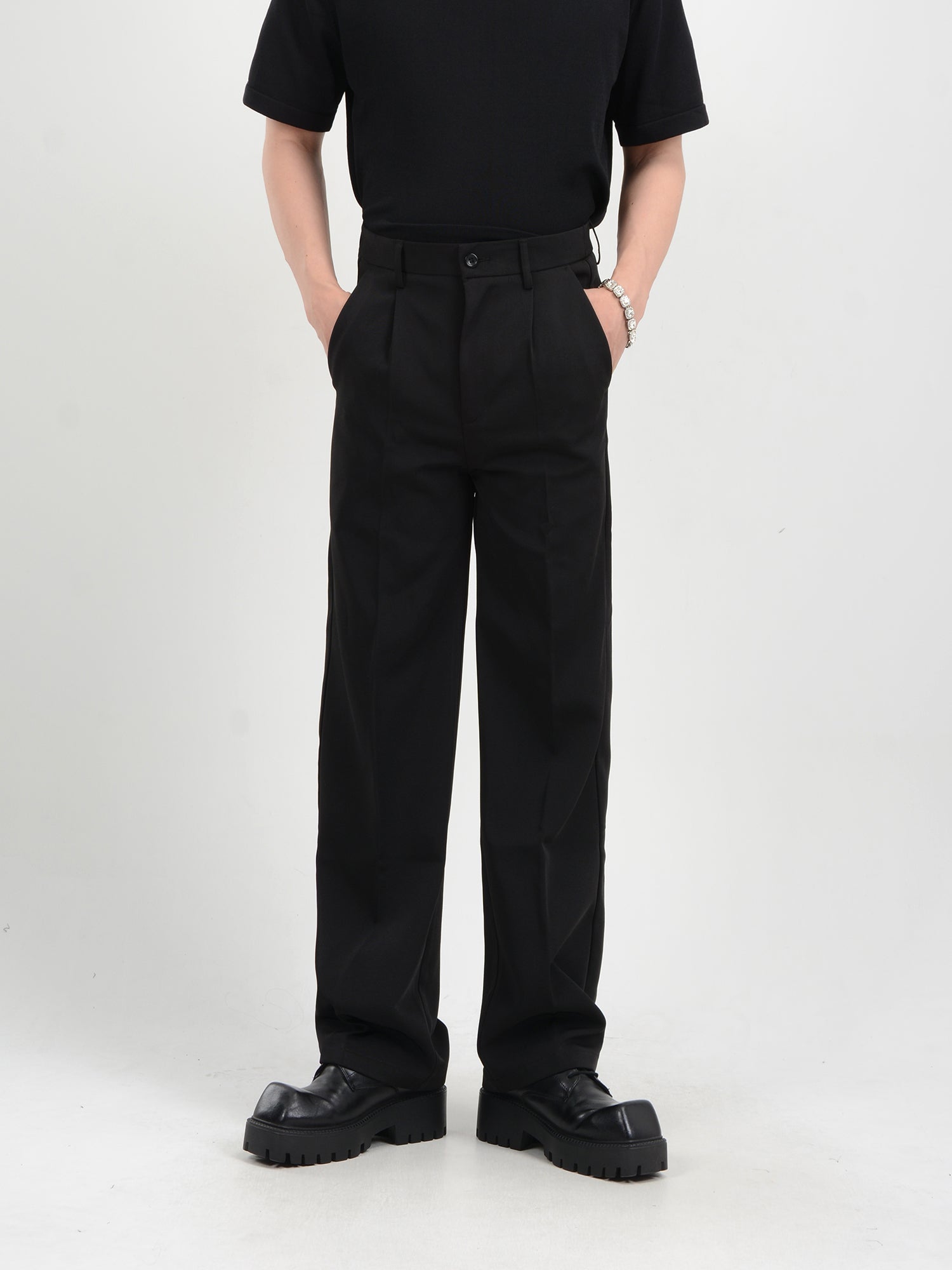 Classic Narrow-Fit Straight-Leg Trousers