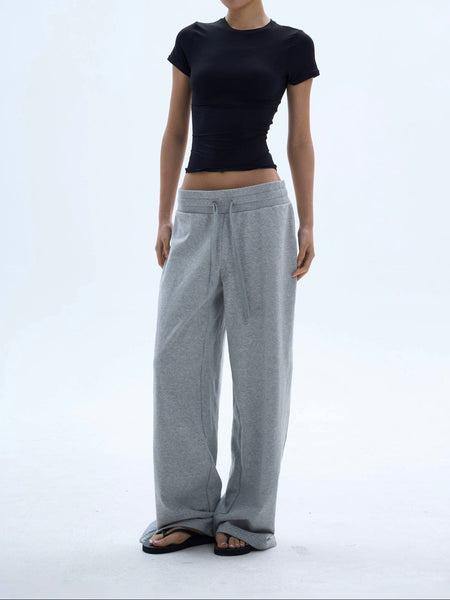 Wide Leg Elastic Waist Drawstring Lounge Pants