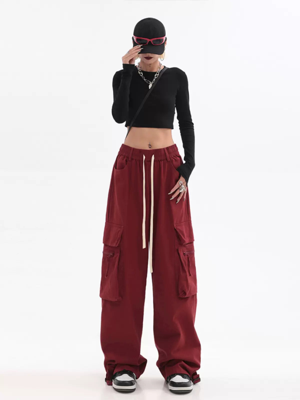 Wide Leg Double Side Pocket Pants