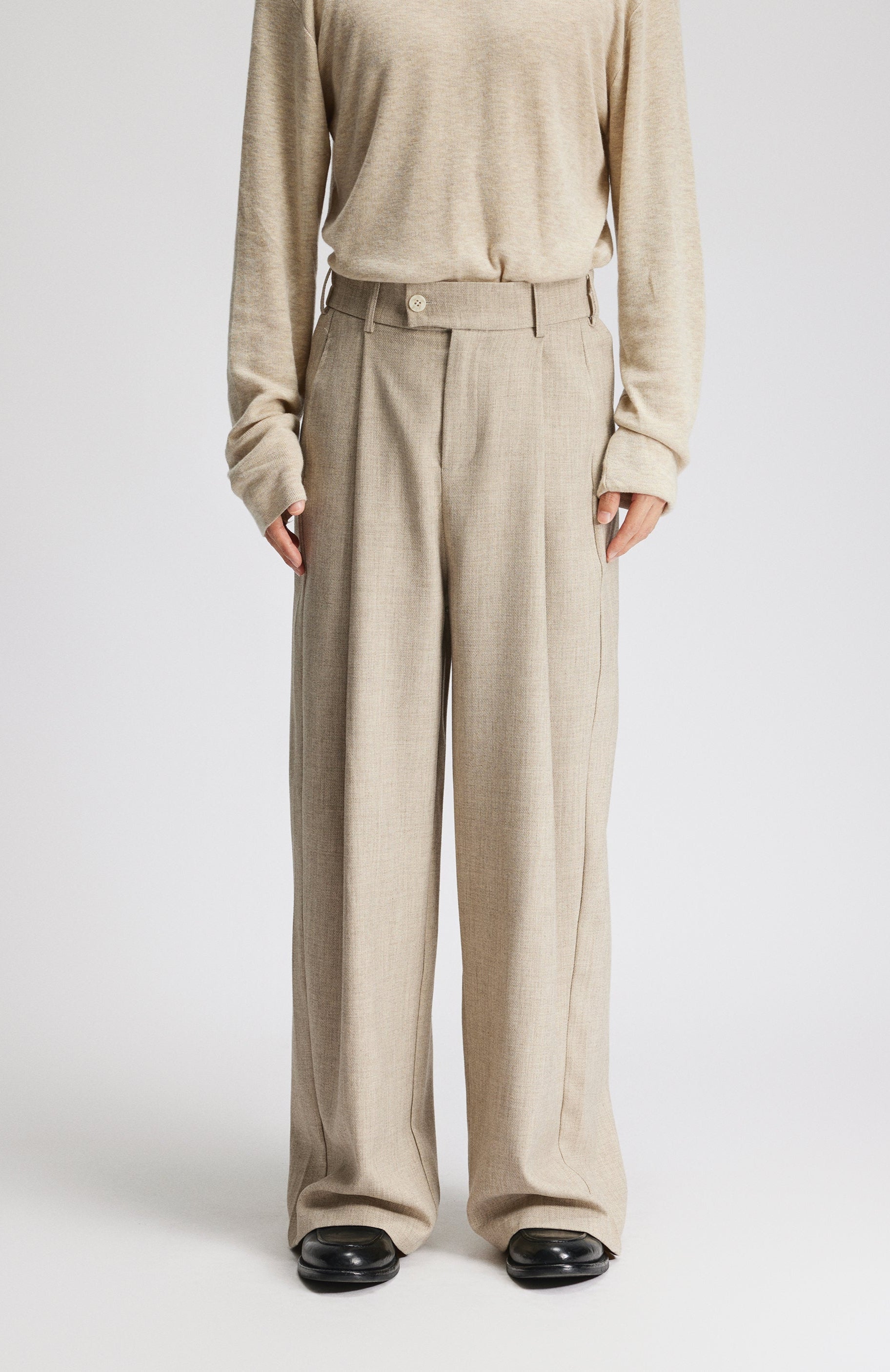 High-Waist Pleated Wide Leg Pants