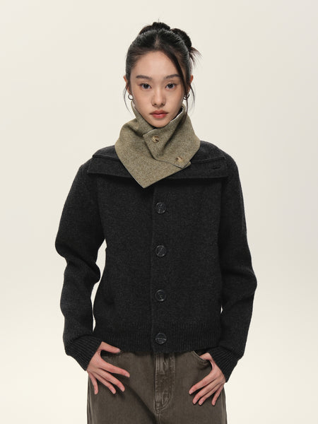 Buttoned Neck Warmer Collar Wrap - nightcity clothing