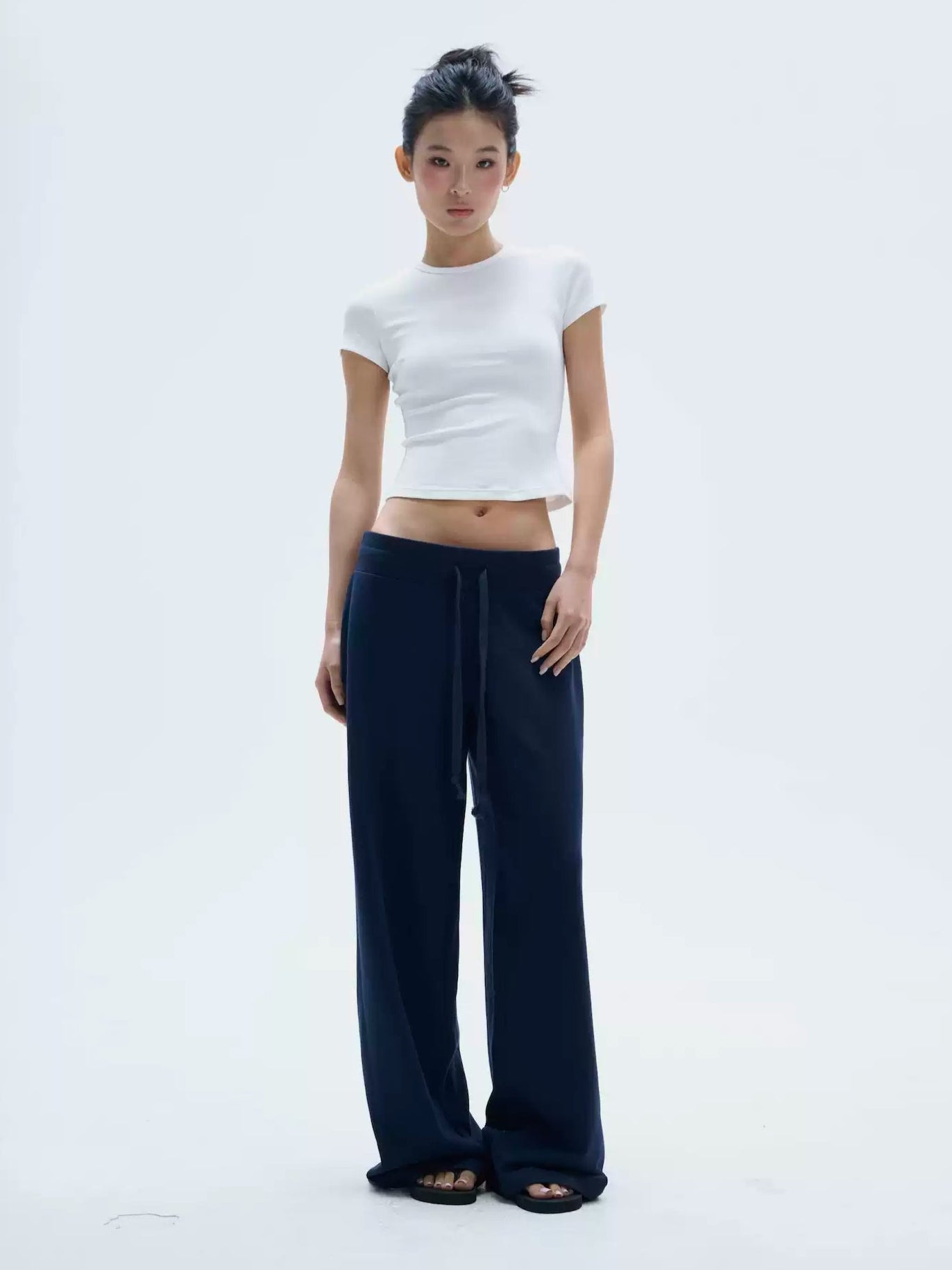 Wide Leg Elastic Waist Drawstring Lounge Pants