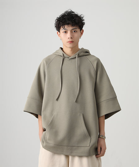 Three-Quarter Sleeves Hoodie Shirt - nightcity clothing