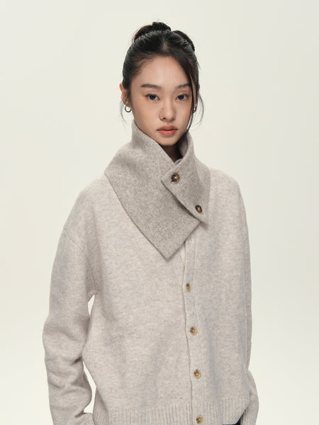 Buttoned Neck Warmer Collar Wrap - nightcity clothing