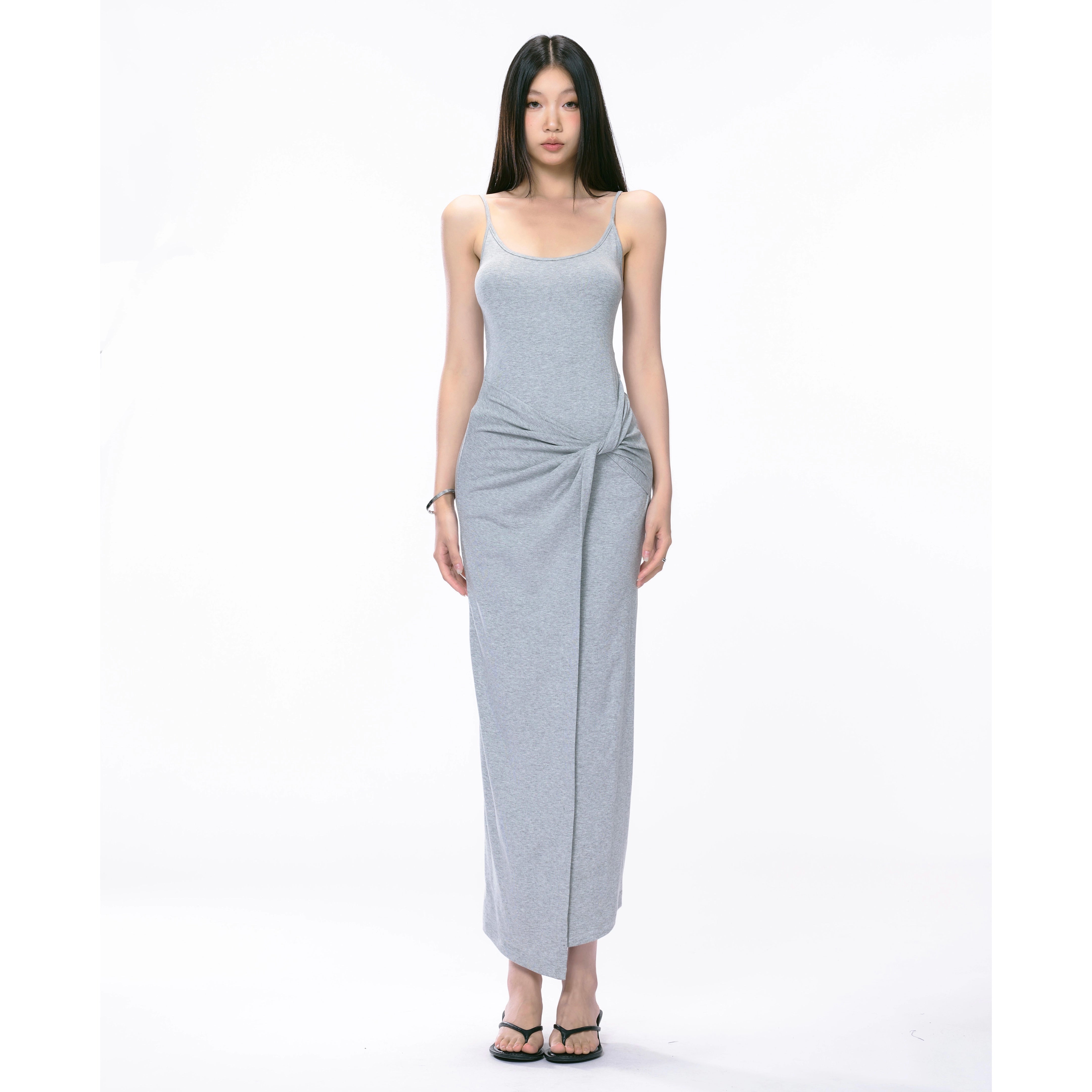 Spaghetti Strap Twist Side Detail Maxi Dress