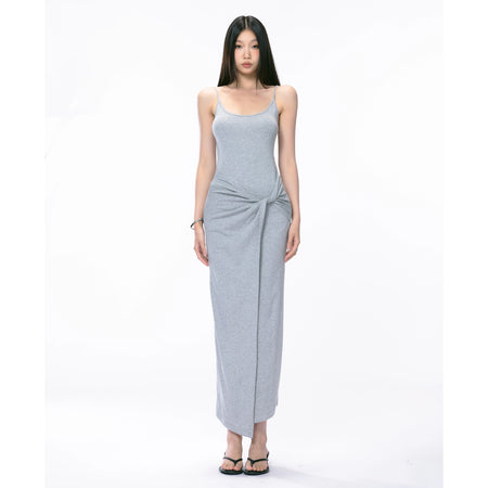 Spaghetti Strap Twist Side Detail Maxi Dress
