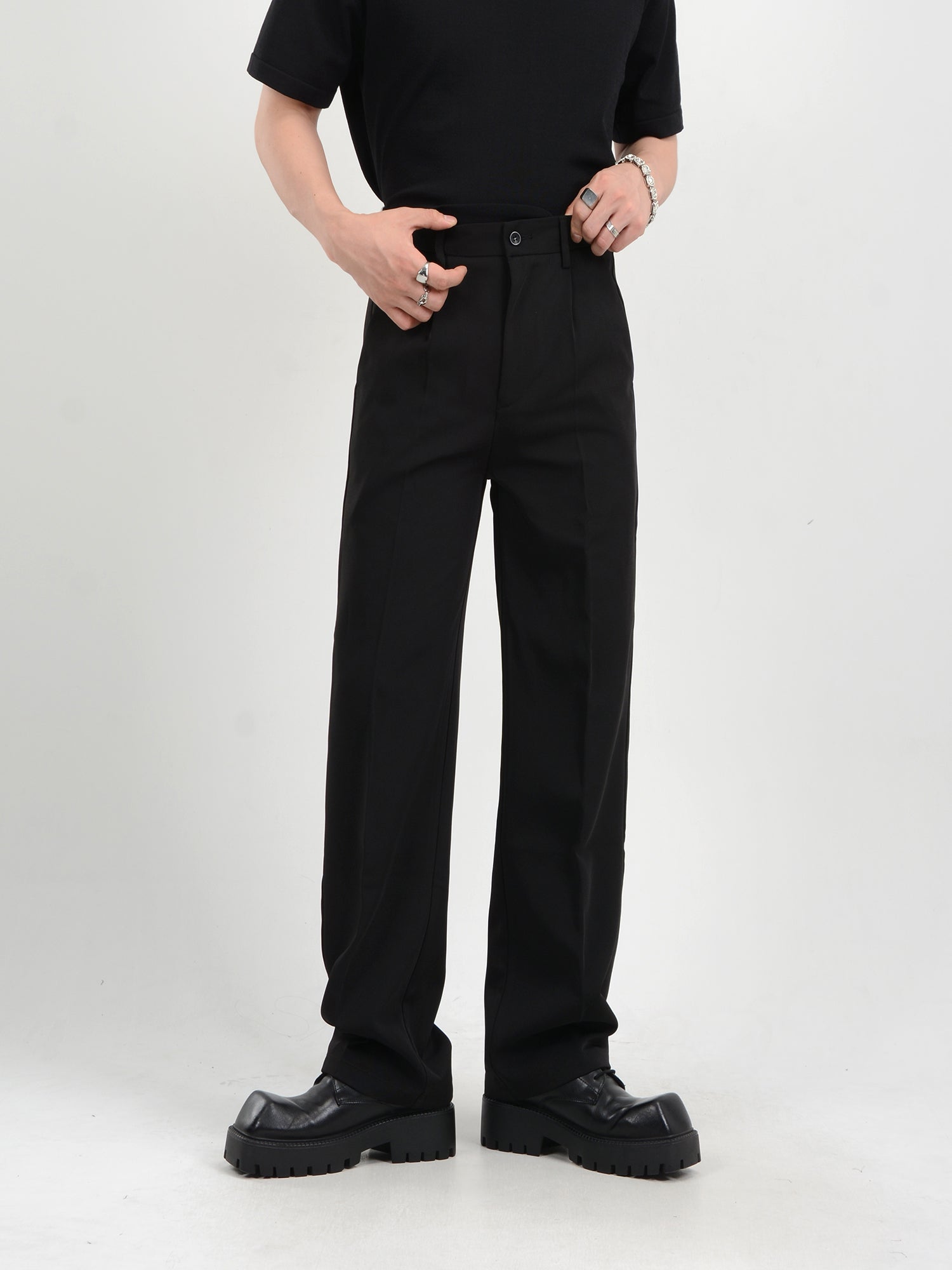 Classic Narrow-Fit Straight-Leg Trousers