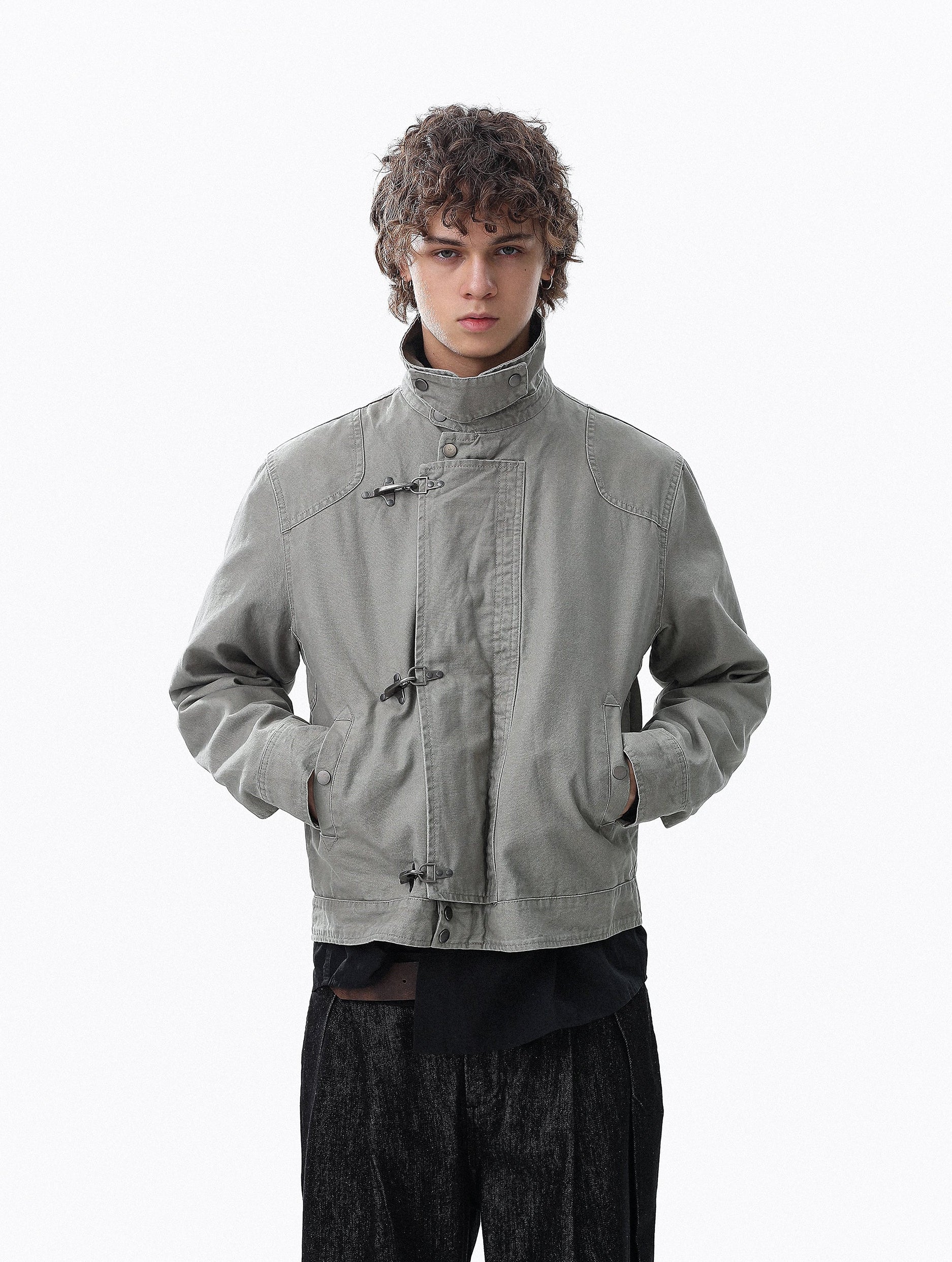 Fireman Clasp Utility Worker Jacket with Stand Collar