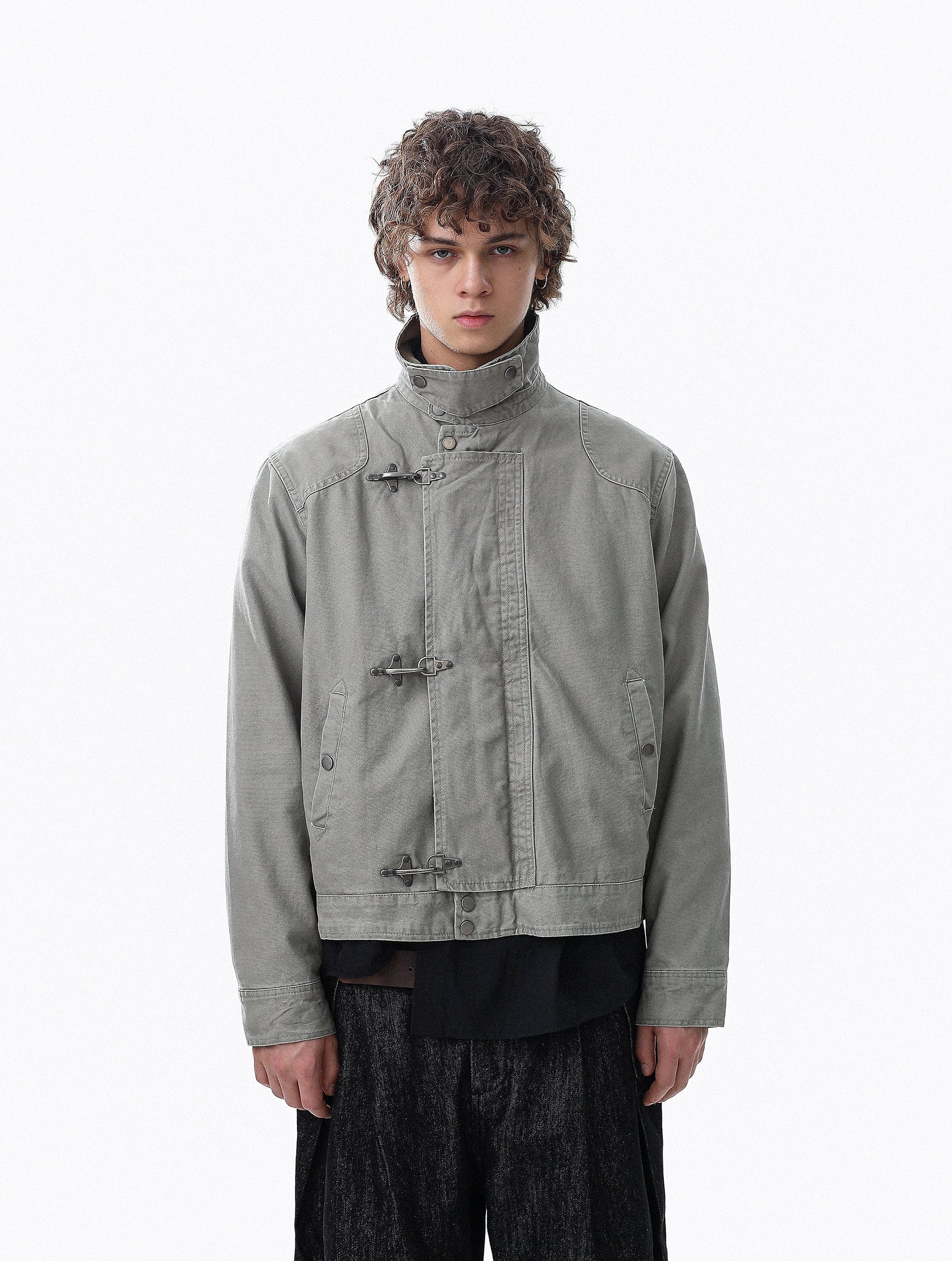 Fireman Clasp Utility Worker Jacket with Stand Collar