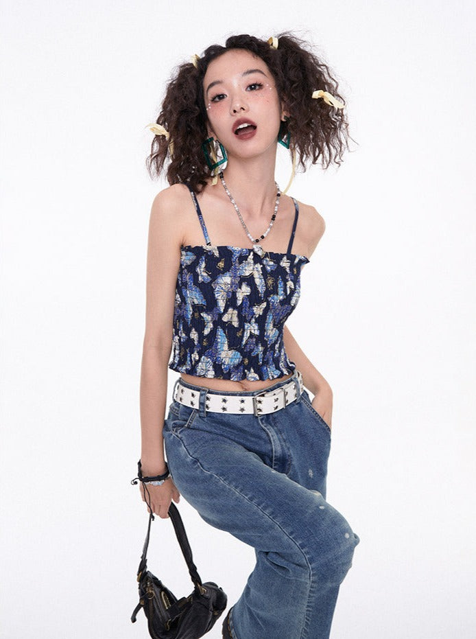 Cropped Sleeveless Polo Shirt