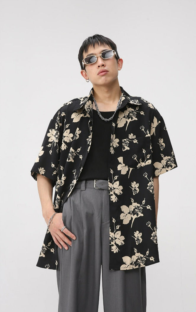 Floral Single Pocket Button Shirt